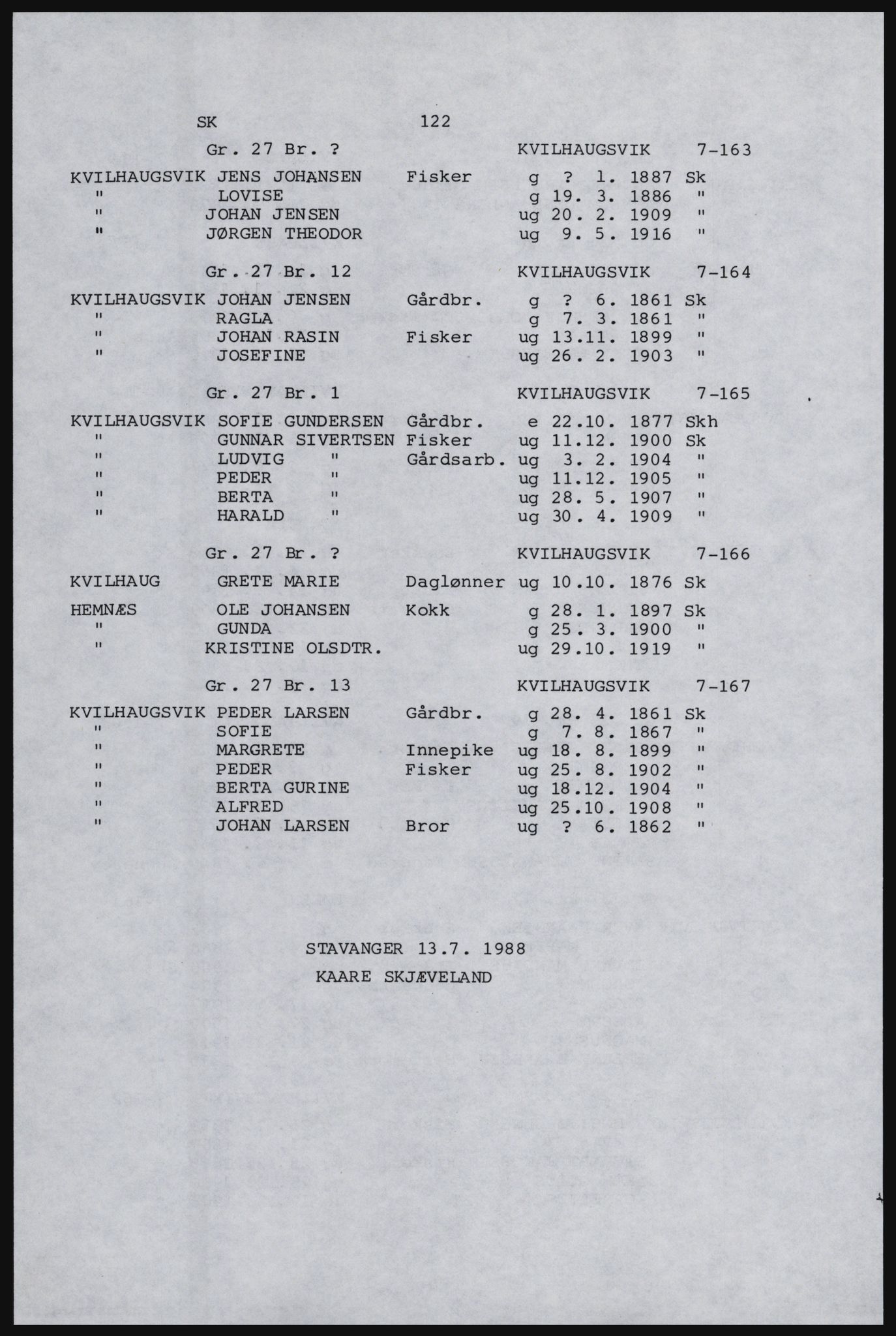 SAST, Copy of 1920 census for Karmøy, 1920, p. 136