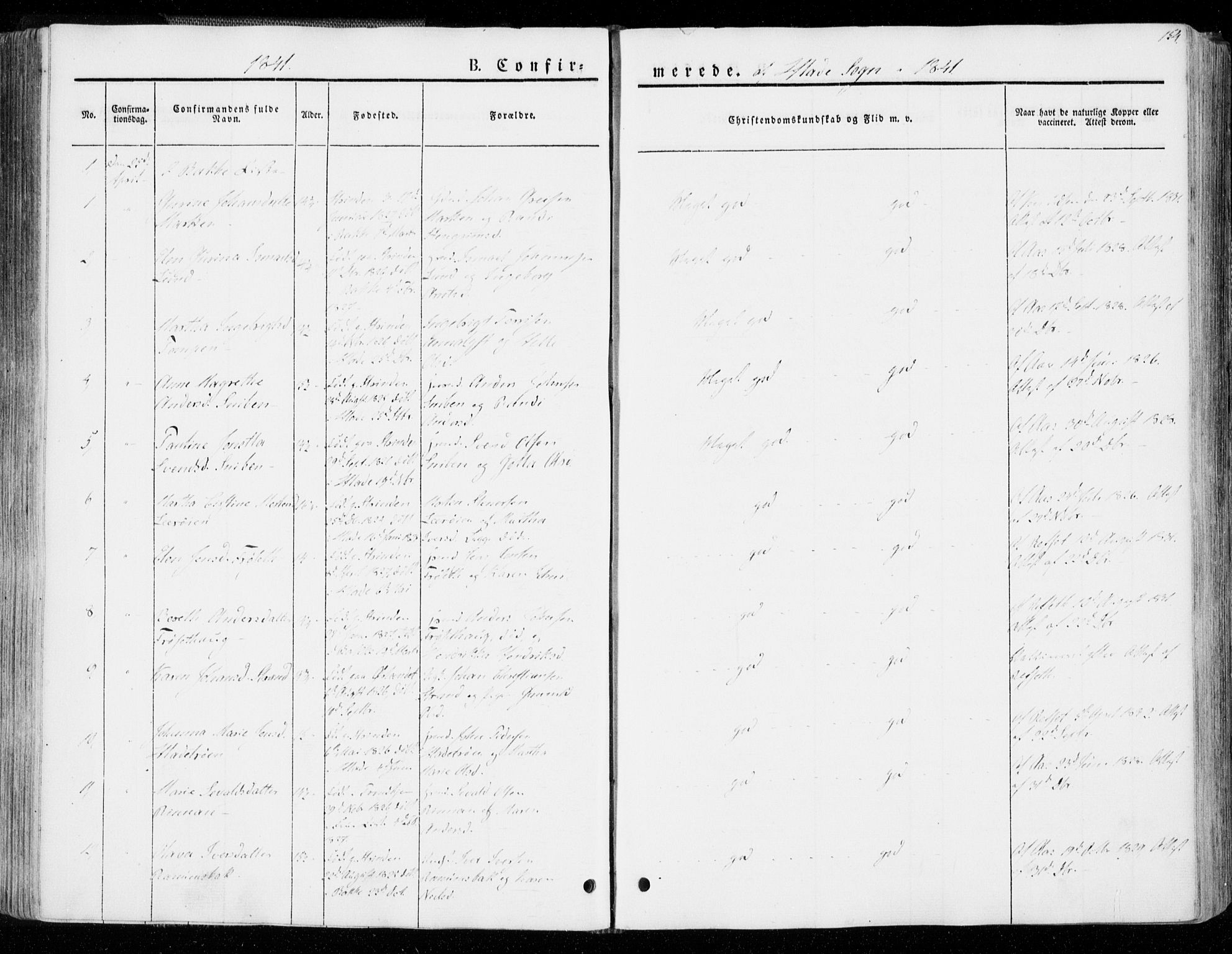 Ministerialprotokoller, klokkerbøker og fødselsregistre - Sør-Trøndelag, SAT/A-1456/606/L0290: Parish register (official) no. 606A05, 1841-1847, p. 154