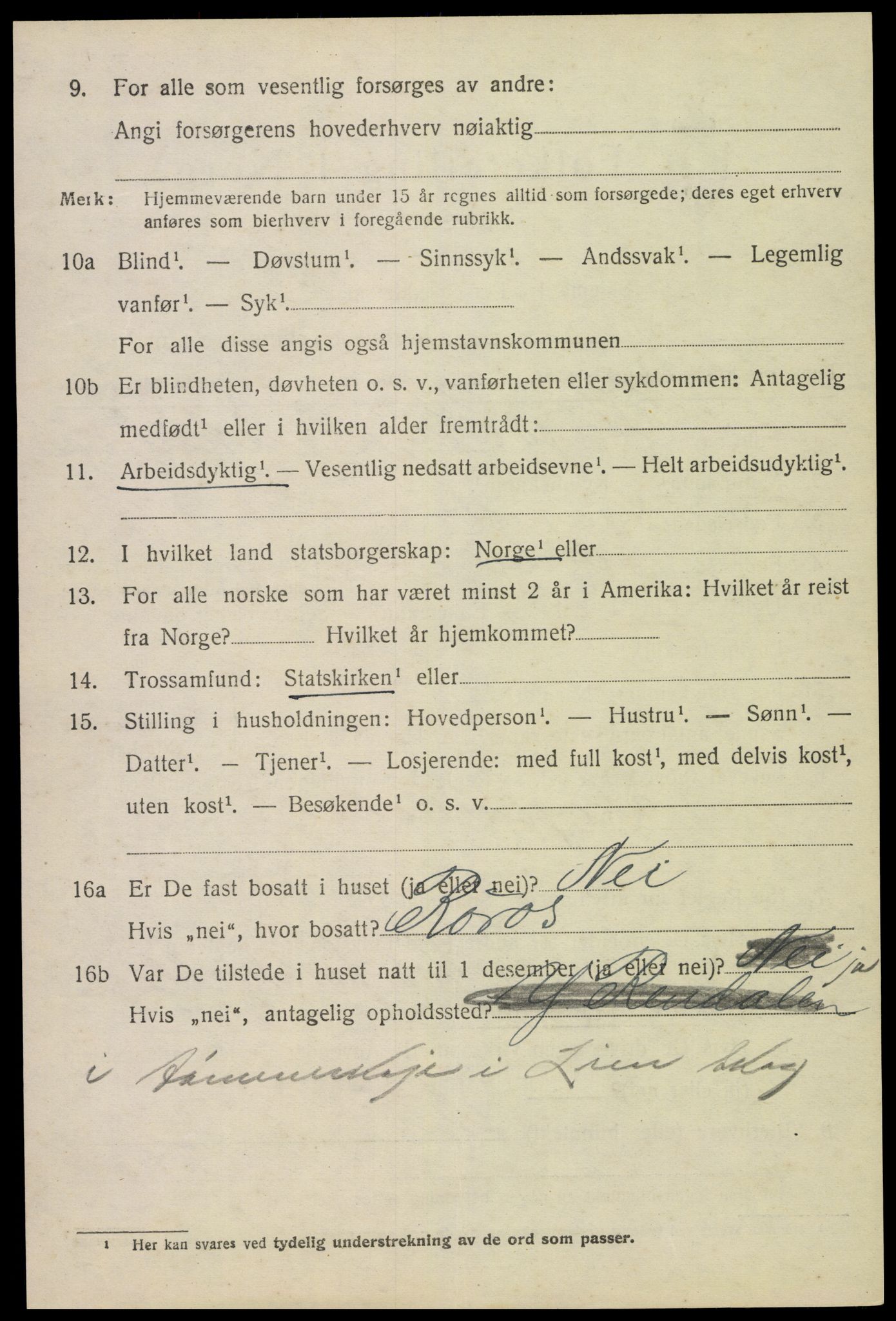 SAH, 1920 census for Ytre Rendal, 1920, p. 3910