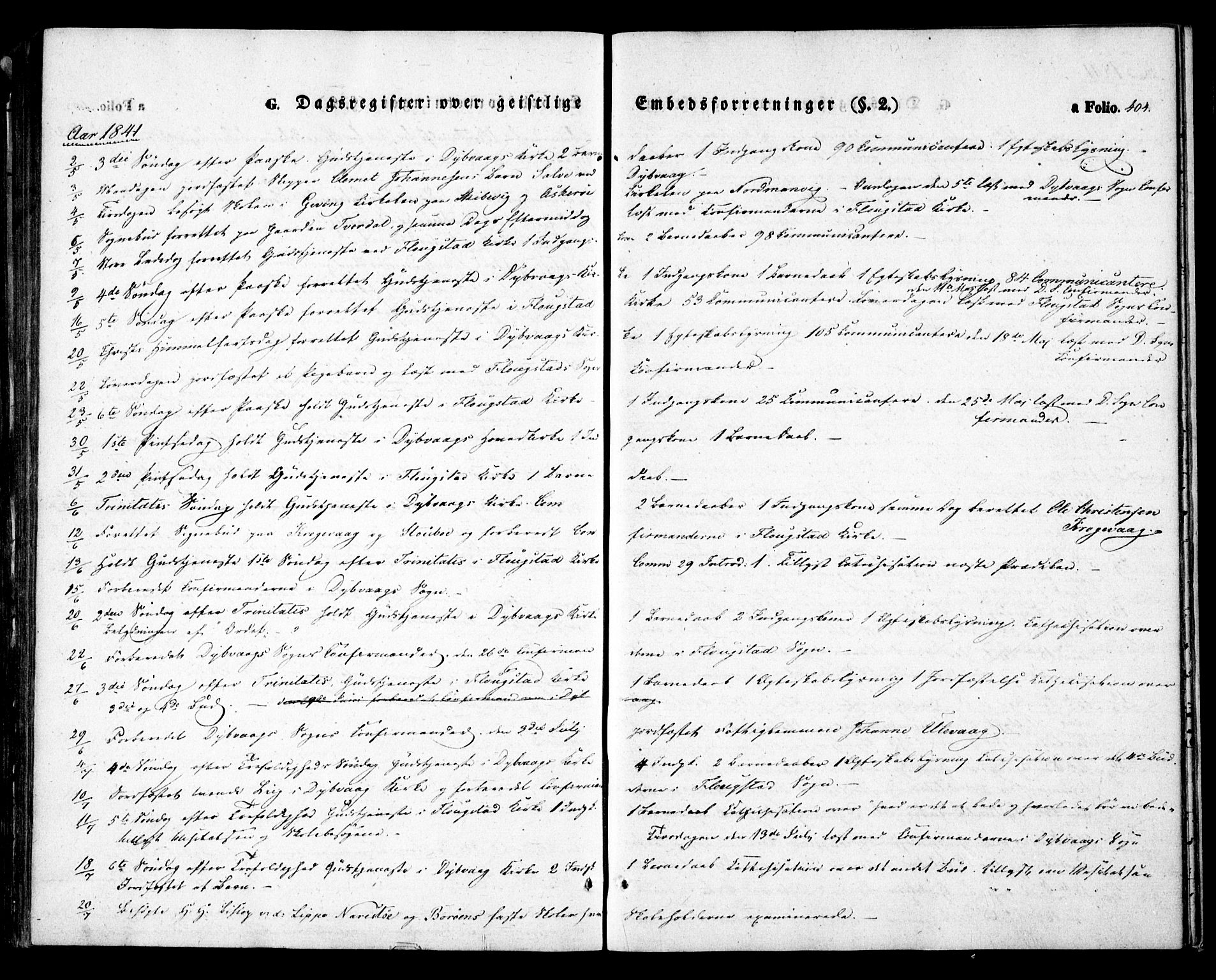 Dypvåg sokneprestkontor, AV/SAK-1111-0007/F/Fa/Faa/L0005: Parish register (official) no. A 5, 1841-1854, p. 404