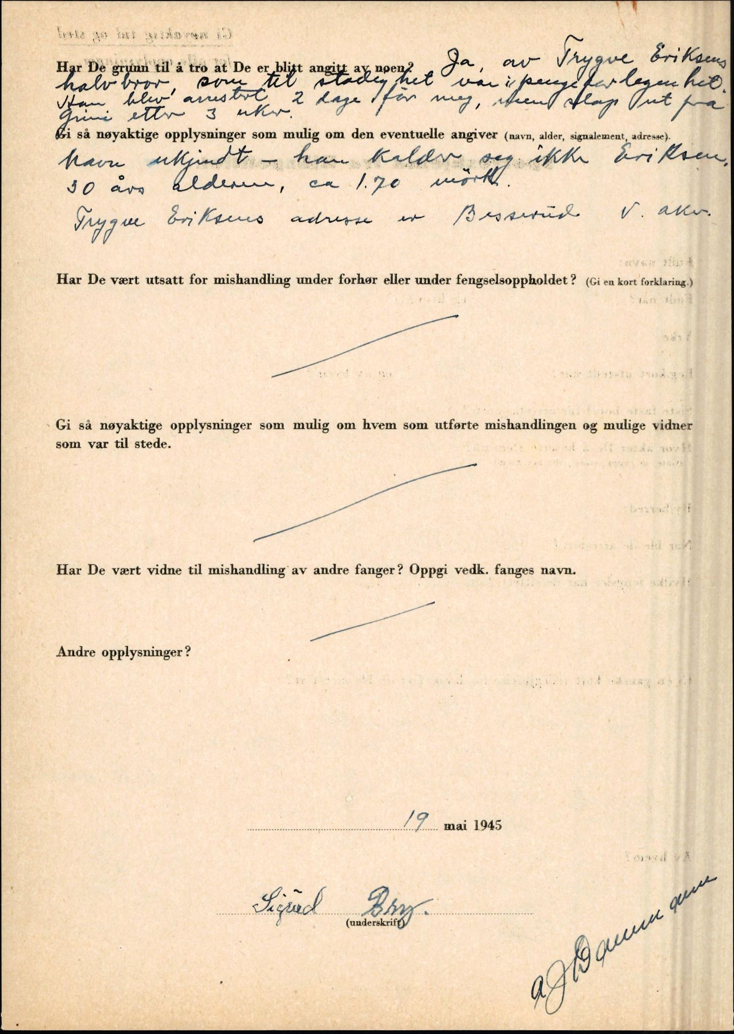 Rikspolitisjefen, AV/RA-S-1560/L/L0002: Berg, Alf - Bråthen, Thorleif, 1940-1945, p. 1155