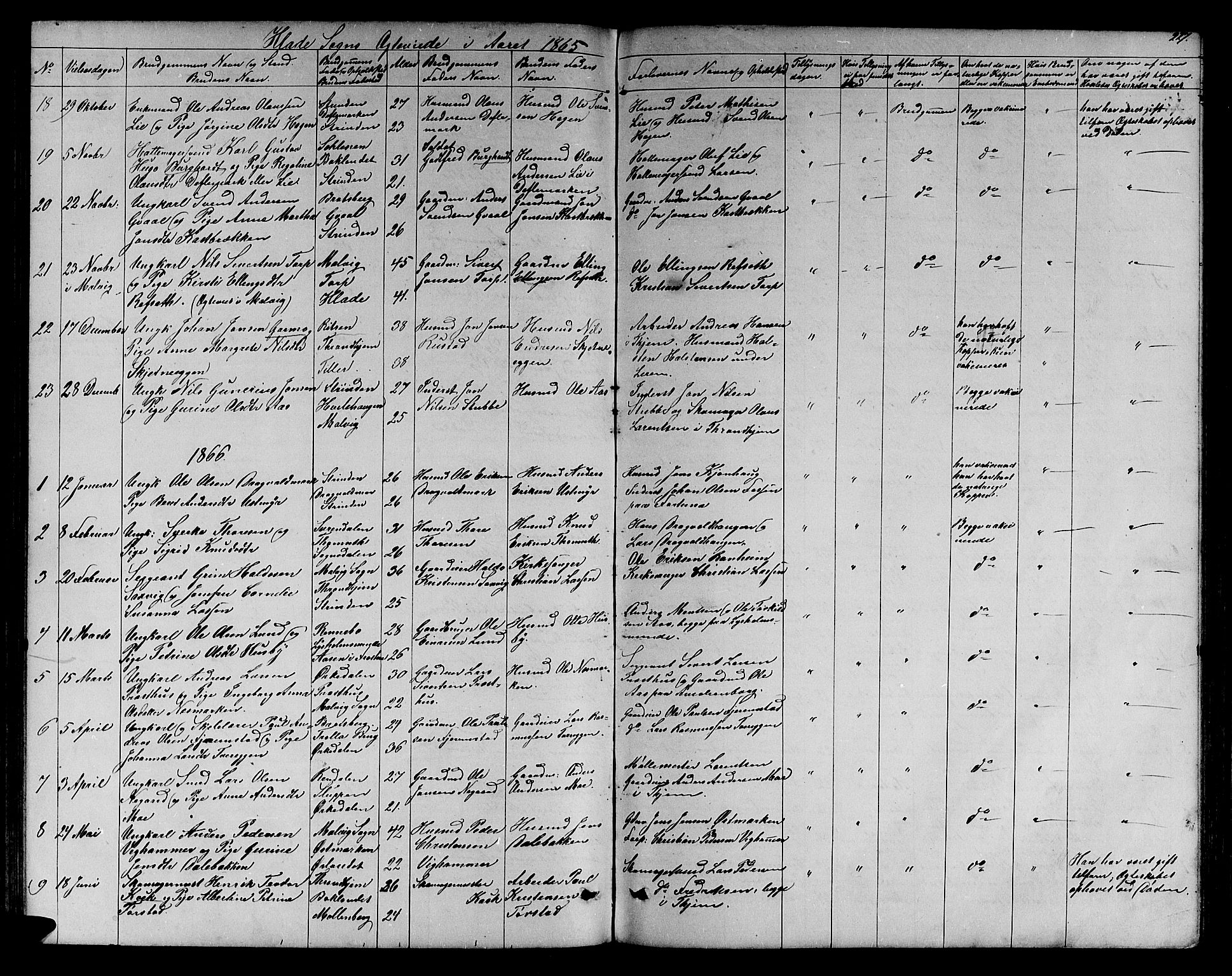 Ministerialprotokoller, klokkerbøker og fødselsregistre - Sør-Trøndelag, SAT/A-1456/606/L0311: Parish register (copy) no. 606C07, 1860-1877, p. 227
