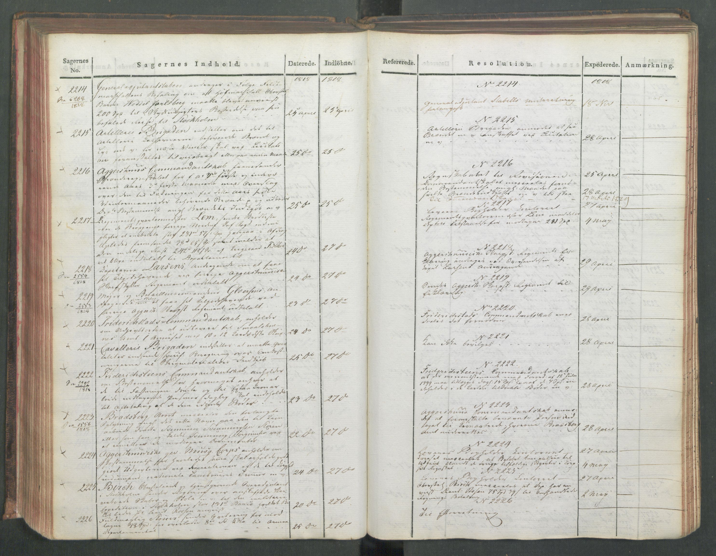 Armédepartementet, AV/RA-RAFA-3493/C/Ca/L0015: 6. Departements Journal, 1818