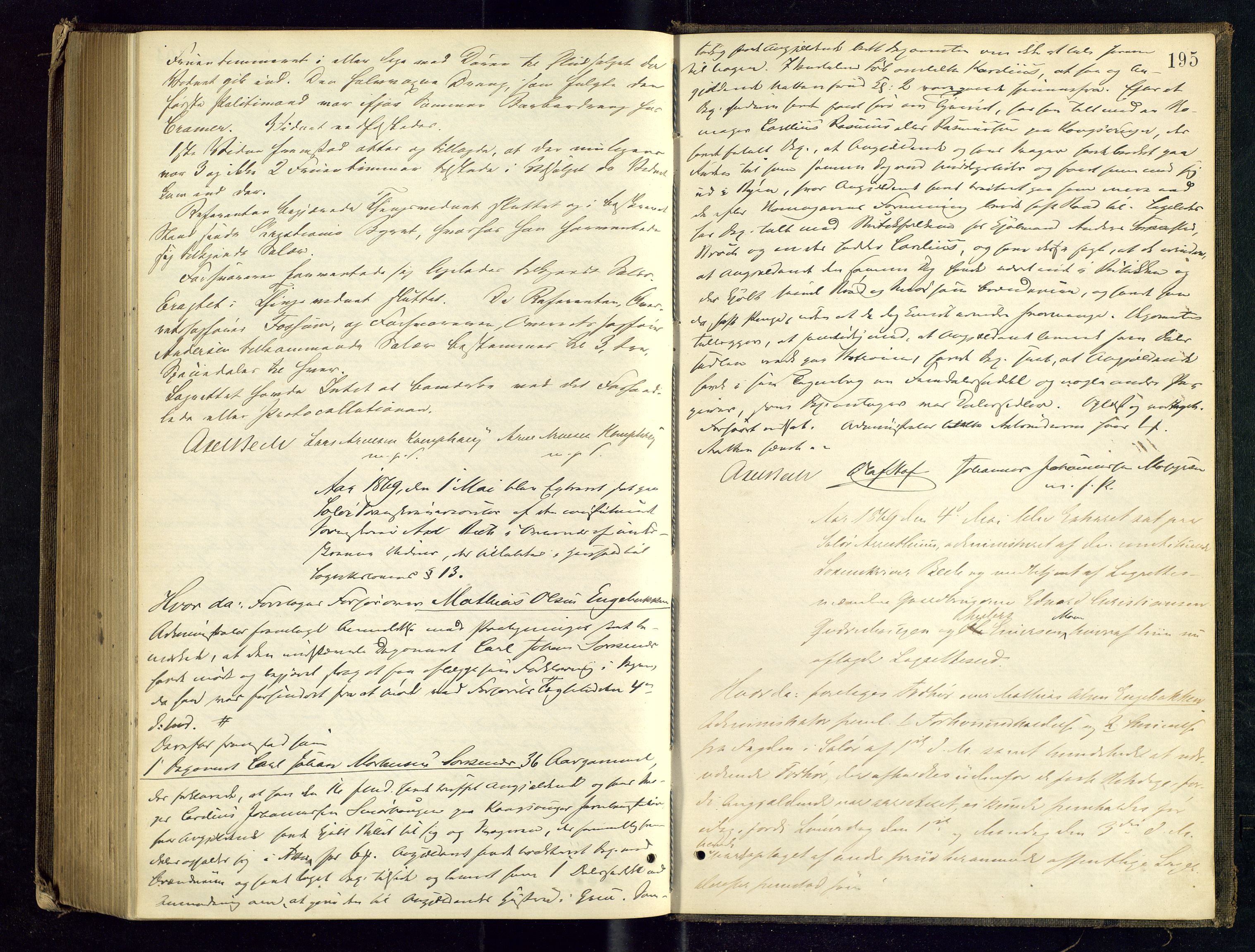 Solør tingrett, AV/SAH-TING-008/G/Gc/Gca/L0012: Ekstrarettsprotokoll, 1864-1869, p. 195
