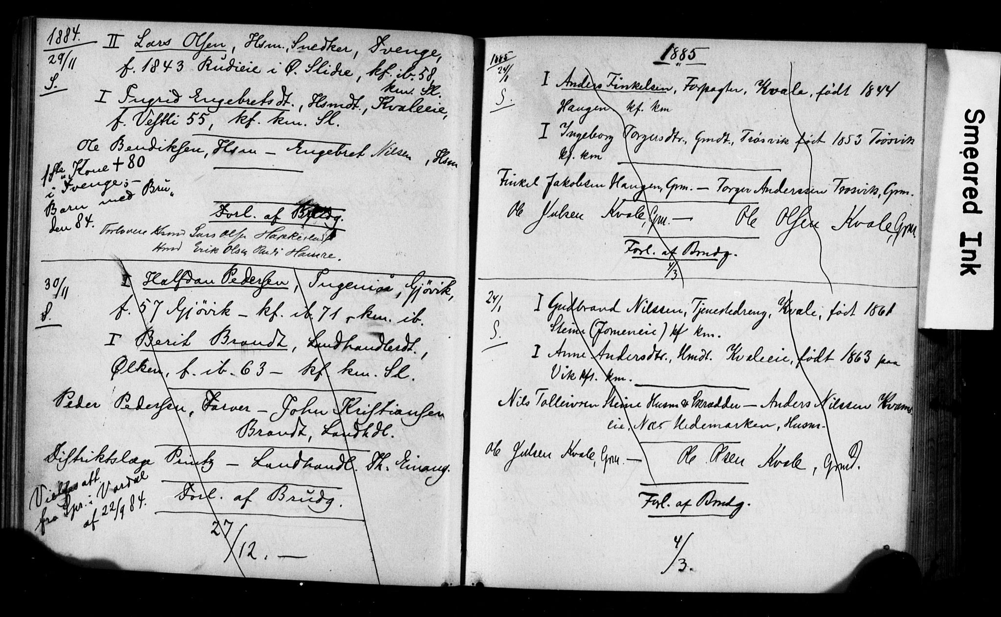 Vestre Slidre prestekontor, AV/SAH-PREST-136/I/Ie/Iea/L0001/0001: Banns register no. 1, 1881-1919