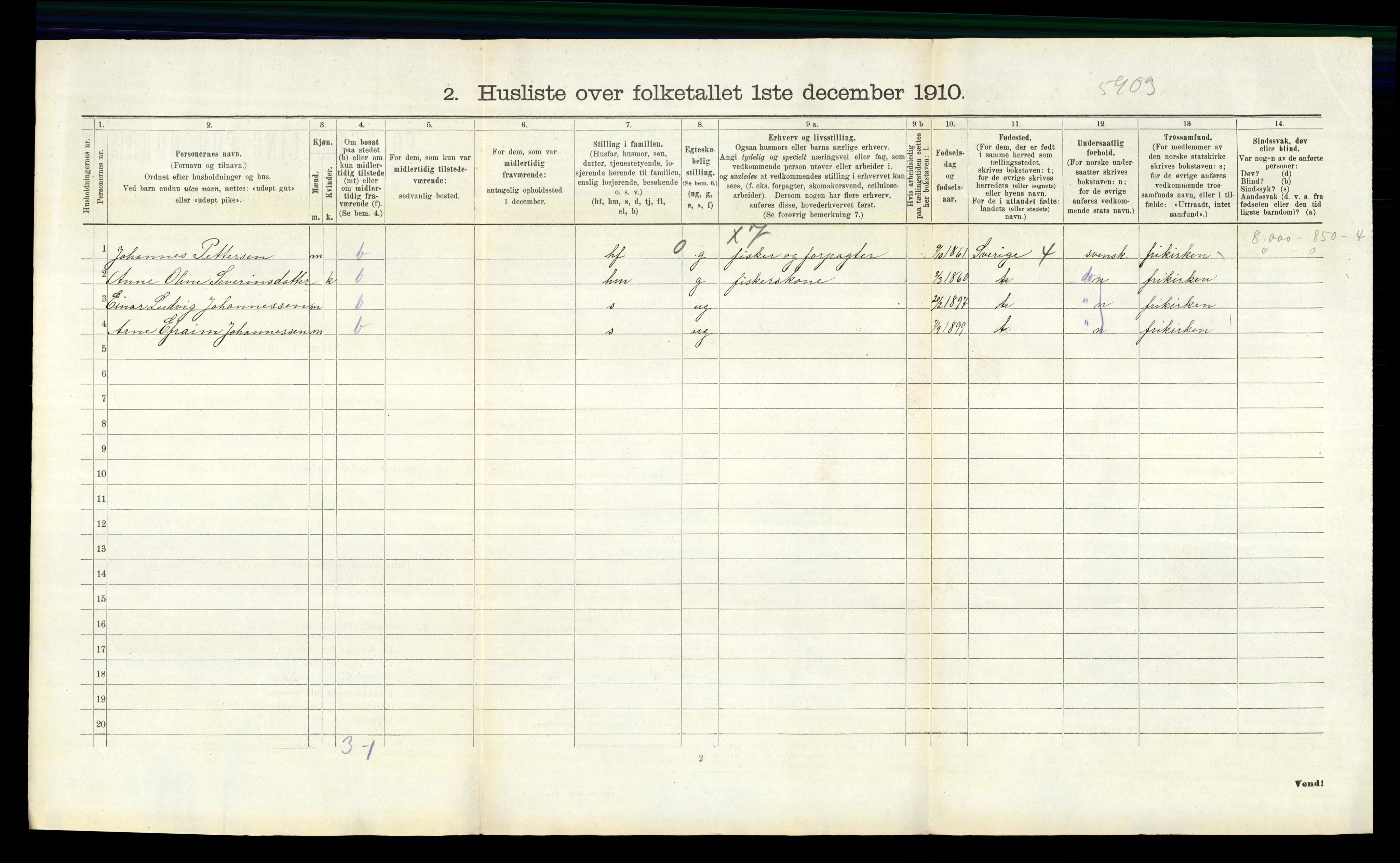 RA, 1910 census for Hvaler, 1910, p. 259