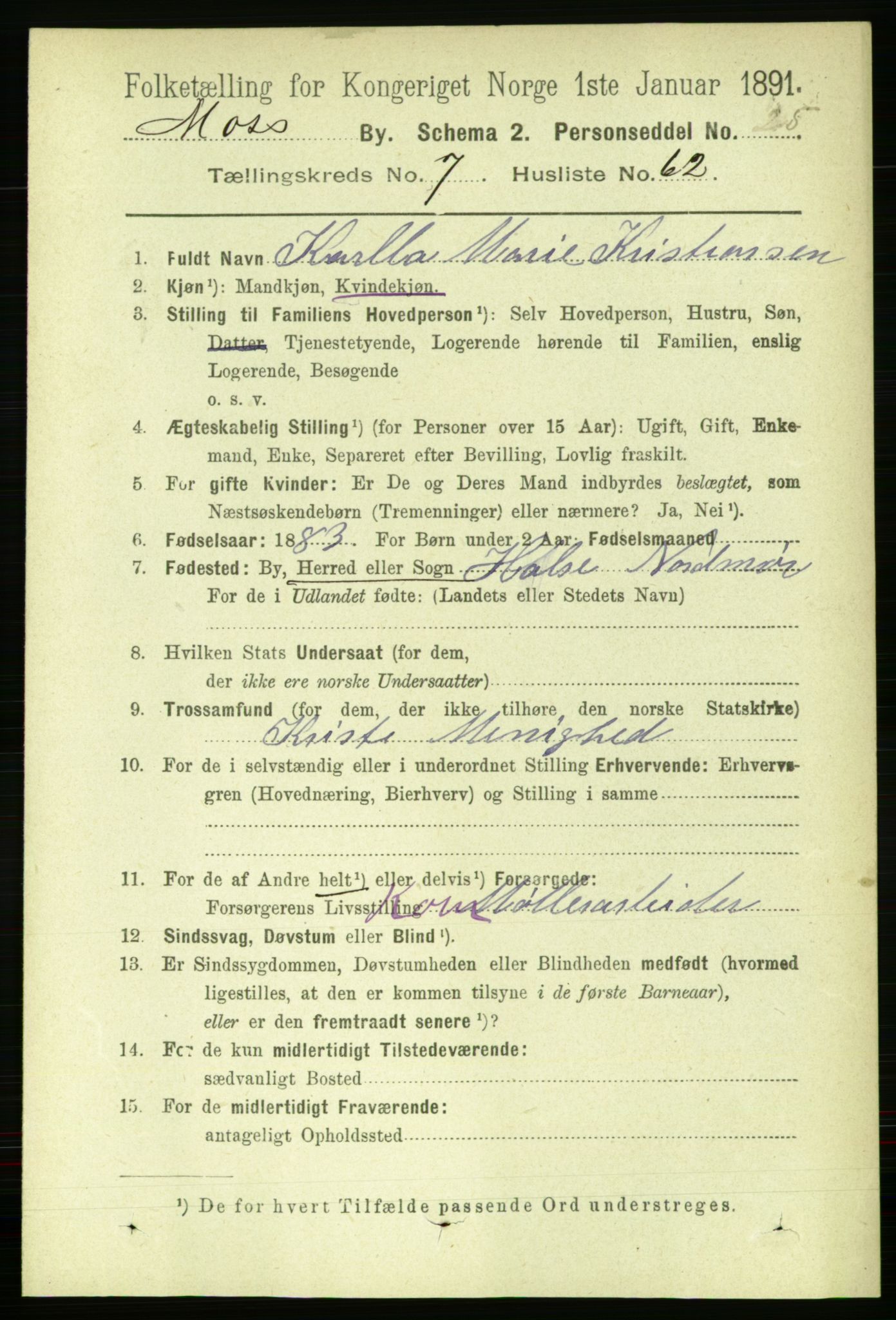 RA, 1891 census for 0104 Moss, 1891, p. 4235