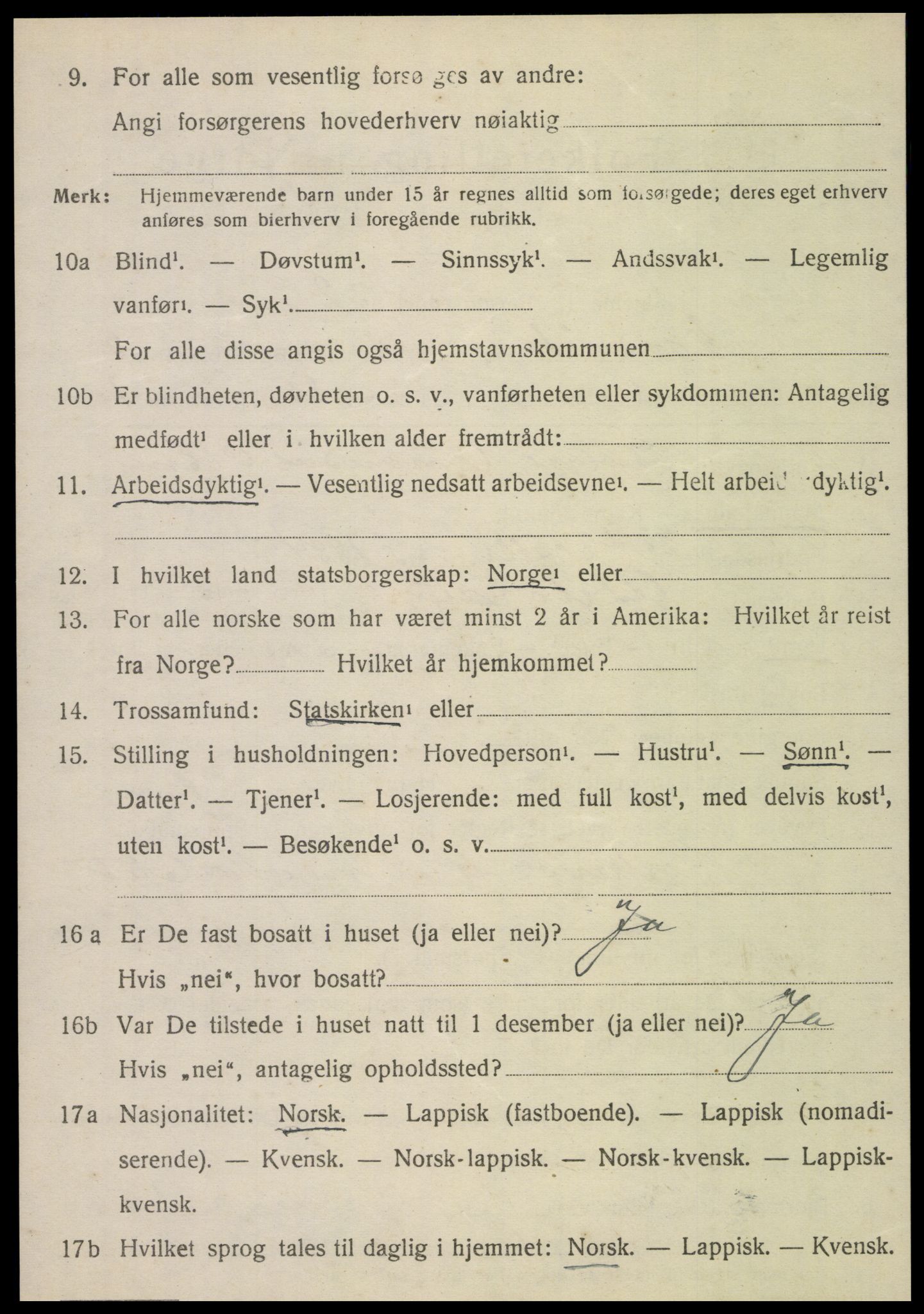 SAT, 1920 census for Nordvik, 1920, p. 1787