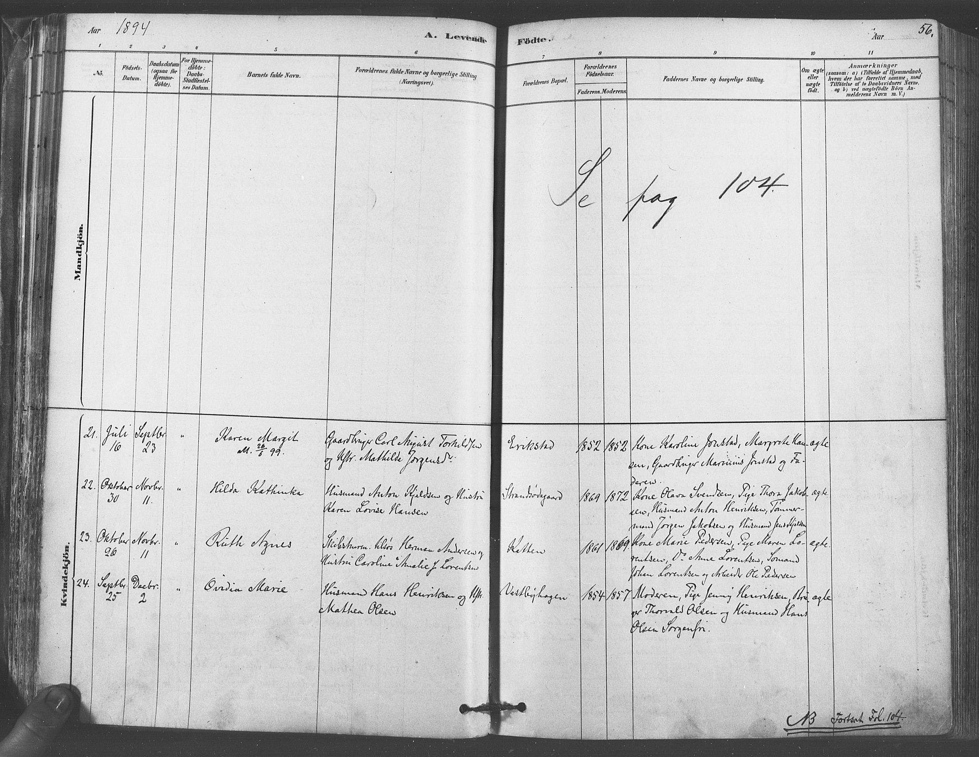 Vestby prestekontor Kirkebøker, AV/SAO-A-10893/F/Fa/L0009: Parish register (official) no. I 9, 1878-1900, p. 56