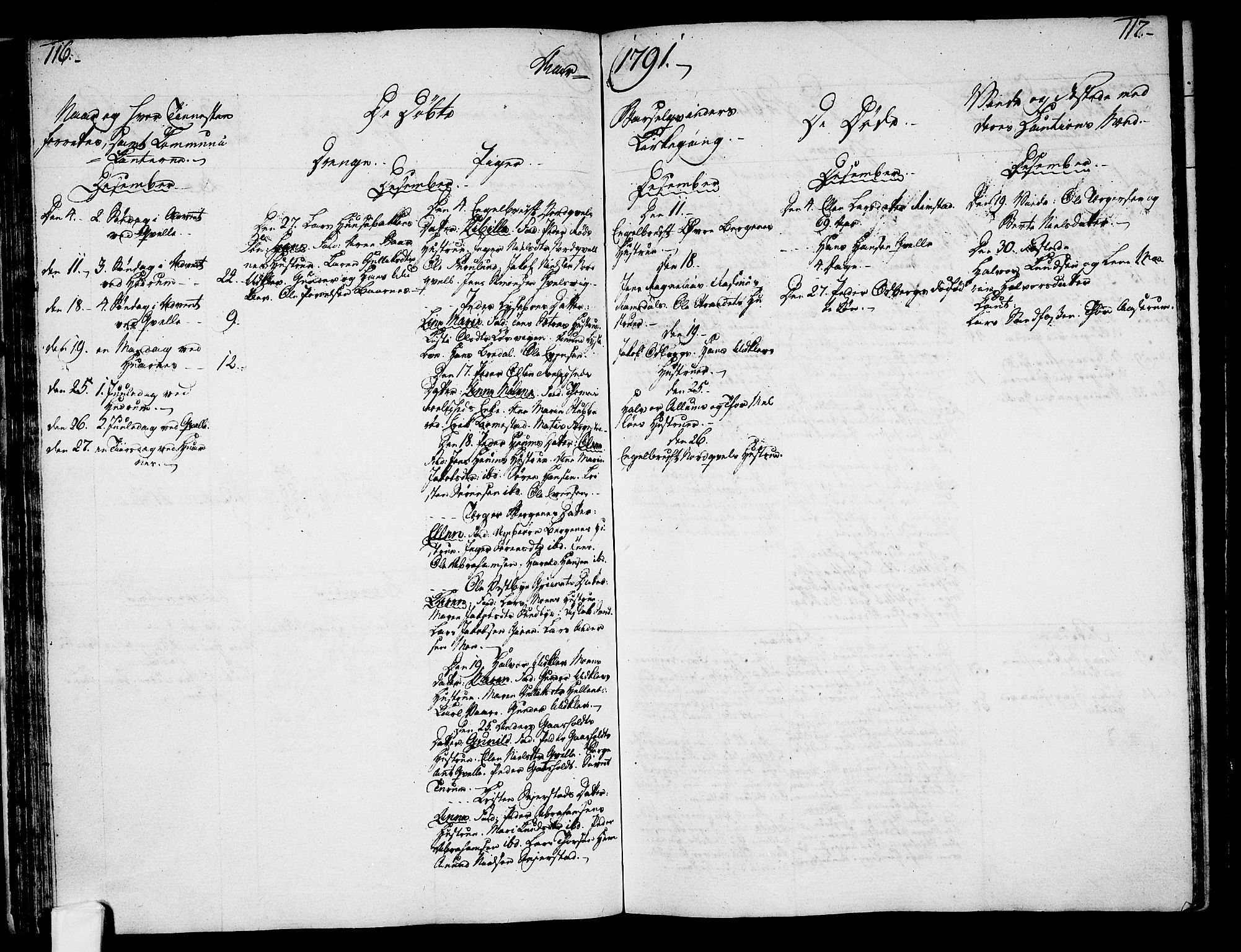 Hedrum kirkebøker, AV/SAKO-A-344/F/Fa/L0002: Parish register (official) no. I 2, 1785-1807, p. 116-117