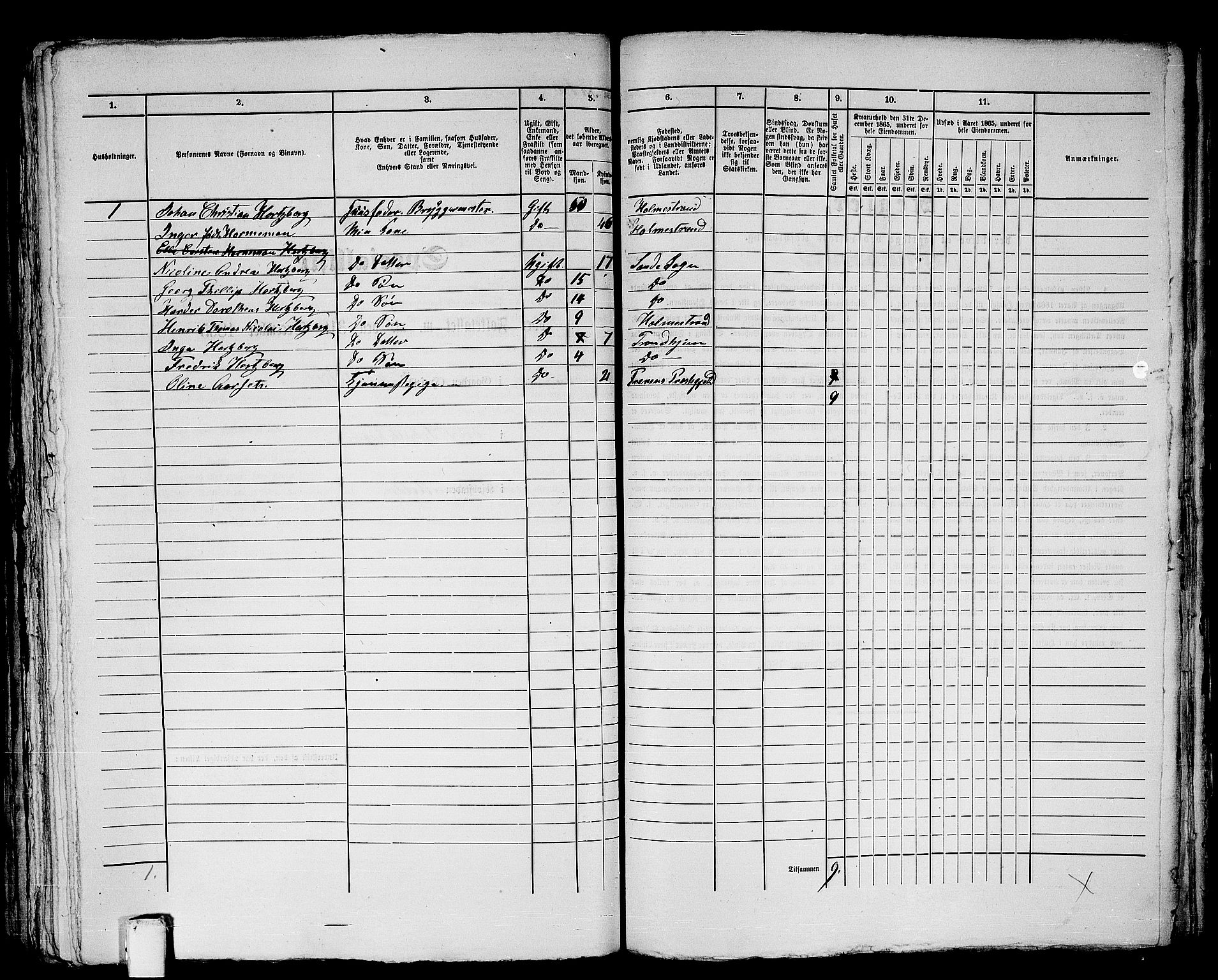 RA, 1865 census for Molde, 1865, p. 371