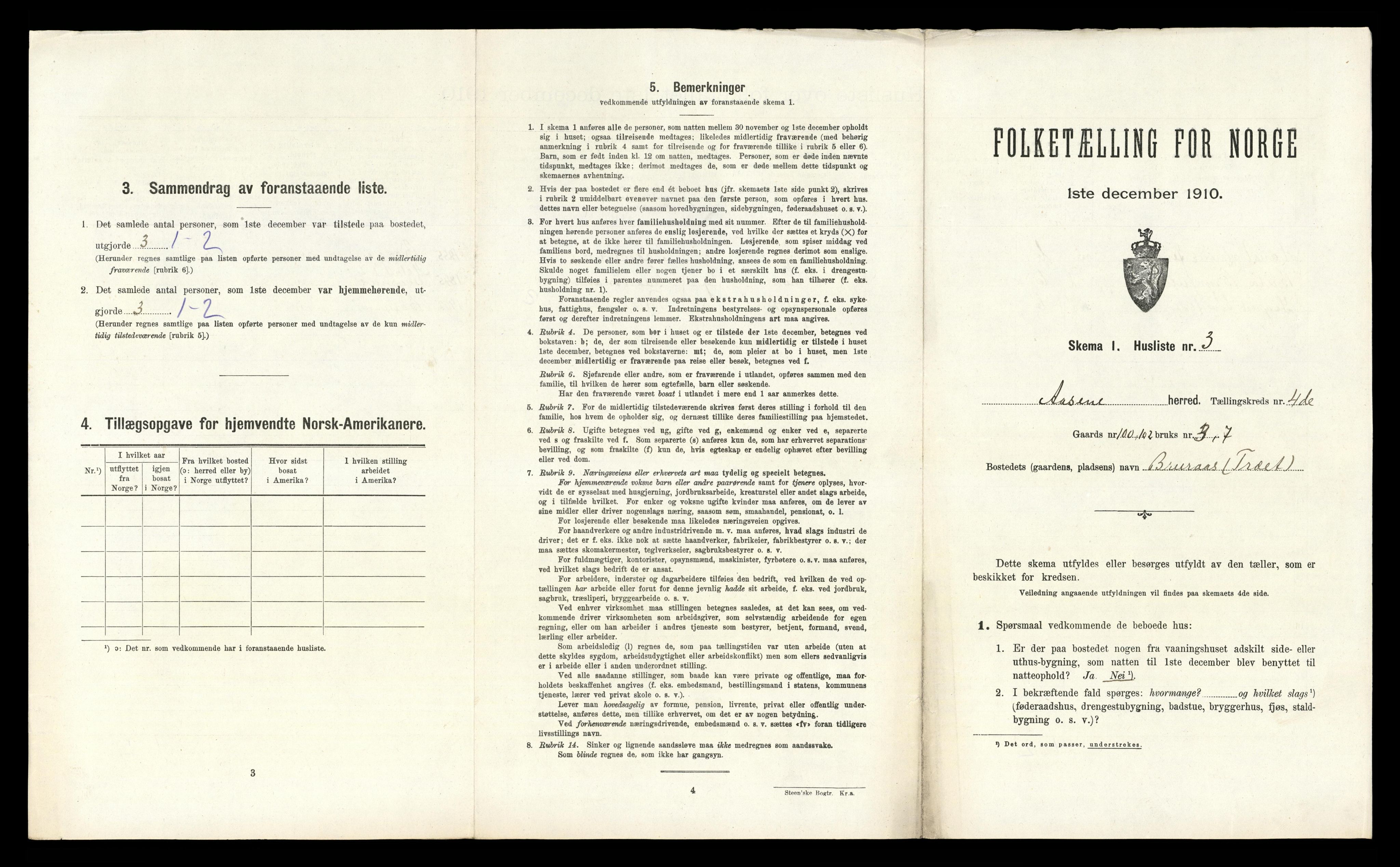 RA, 1910 census for Åsane, 1910, p. 183