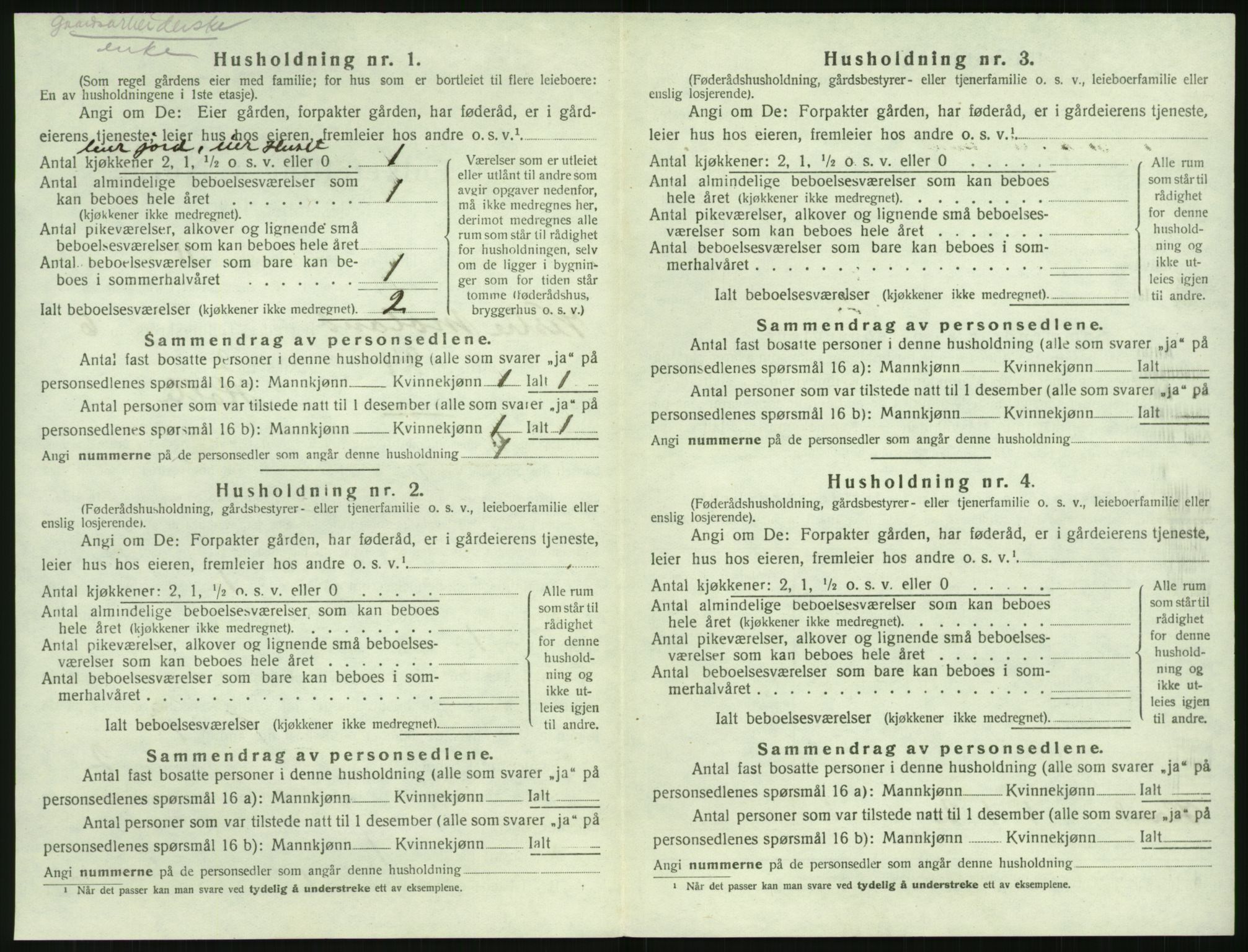 SAK, 1920 census for Vestre Moland, 1920, p. 840