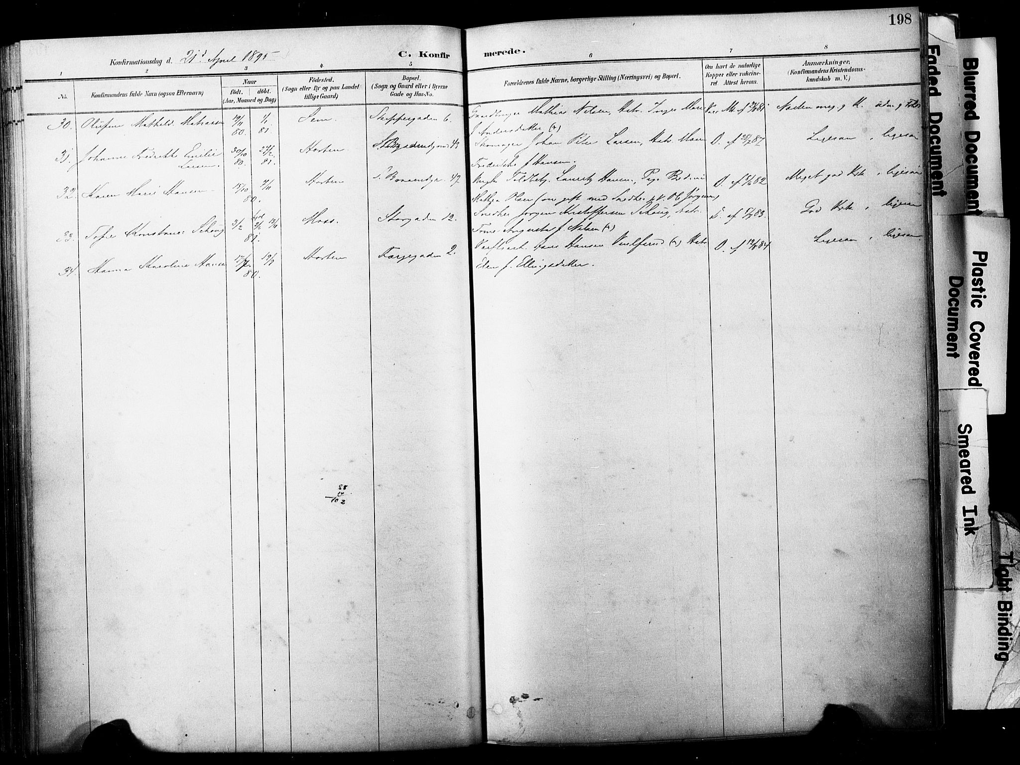 Horten kirkebøker, AV/SAKO-A-348/F/Fa/L0004: Parish register (official) no. 4, 1888-1895, p. 198