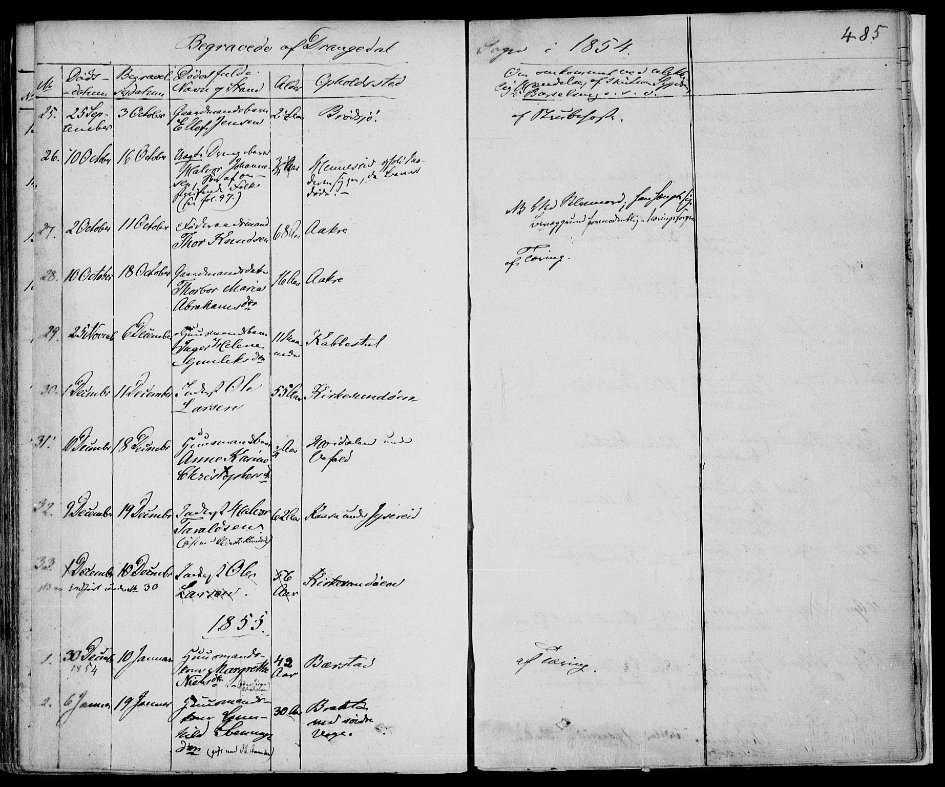 Drangedal kirkebøker, AV/SAKO-A-258/F/Fa/L0007a: Parish register (official) no. 7a, 1837-1856, p. 485