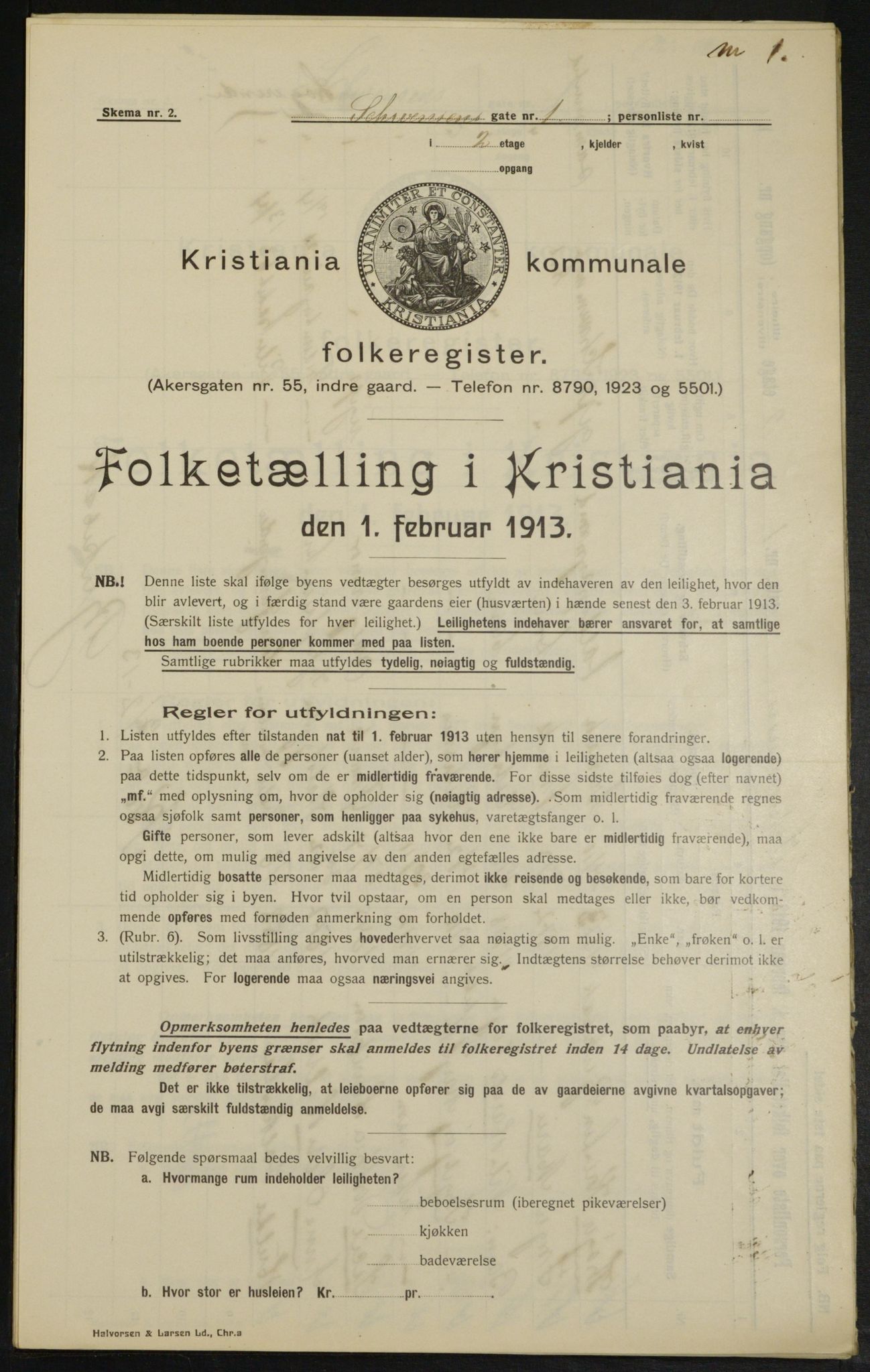 OBA, Municipal Census 1913 for Kristiania, 1913, p. 92657