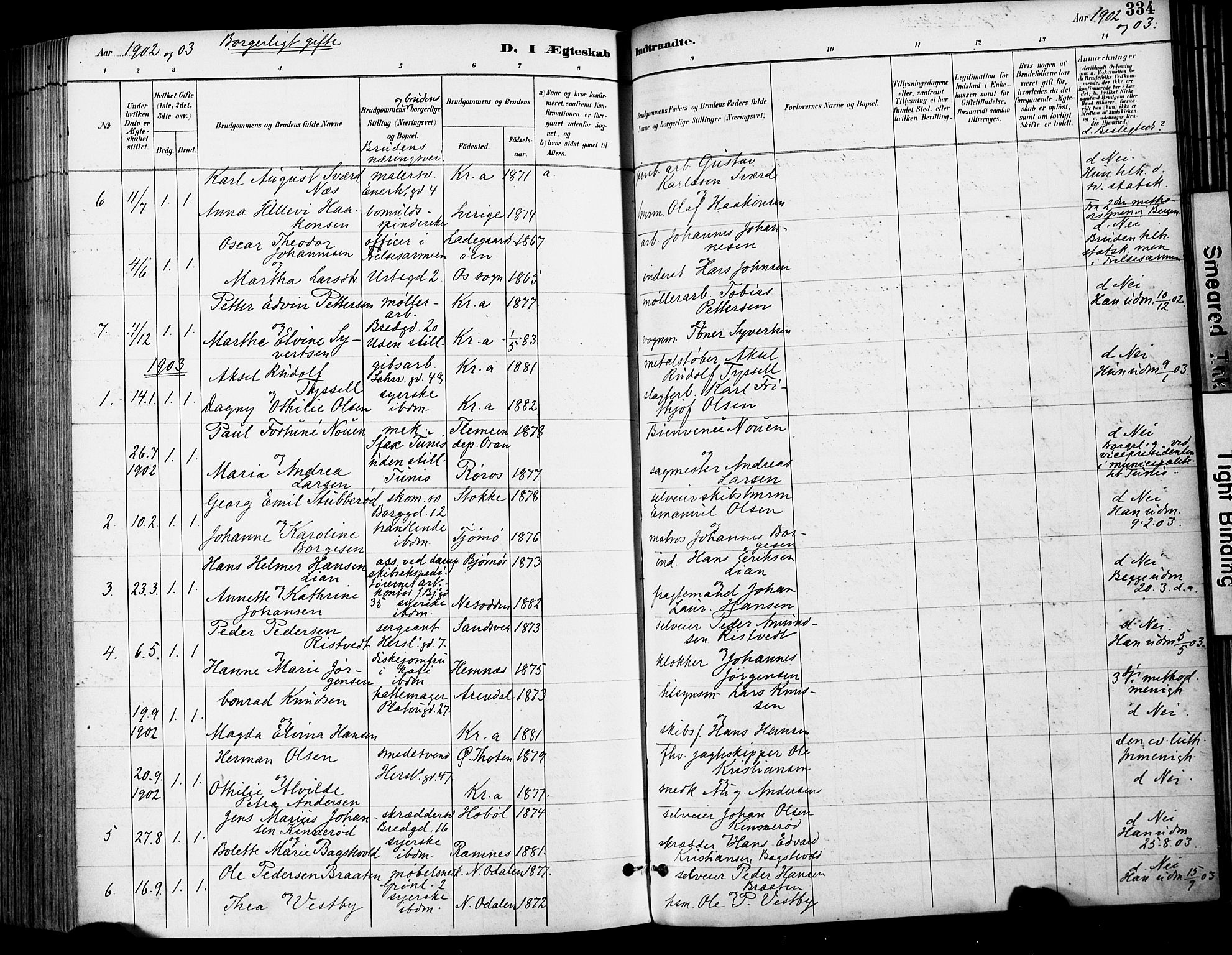 Grønland prestekontor Kirkebøker, SAO/A-10848/F/Fa/L0013: Parish register (official) no. 13, 1887-1906, p. 334