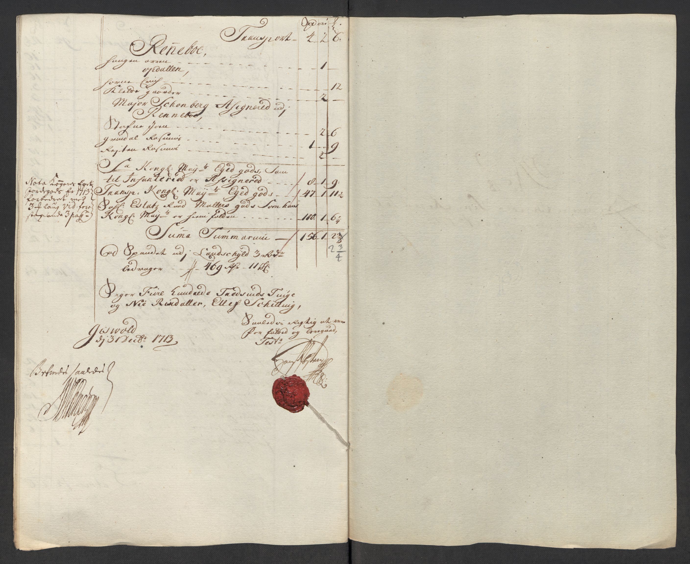 Rentekammeret inntil 1814, Reviderte regnskaper, Fogderegnskap, AV/RA-EA-4092/R60/L3964: Fogderegnskap Orkdal og Gauldal, 1713, p. 188