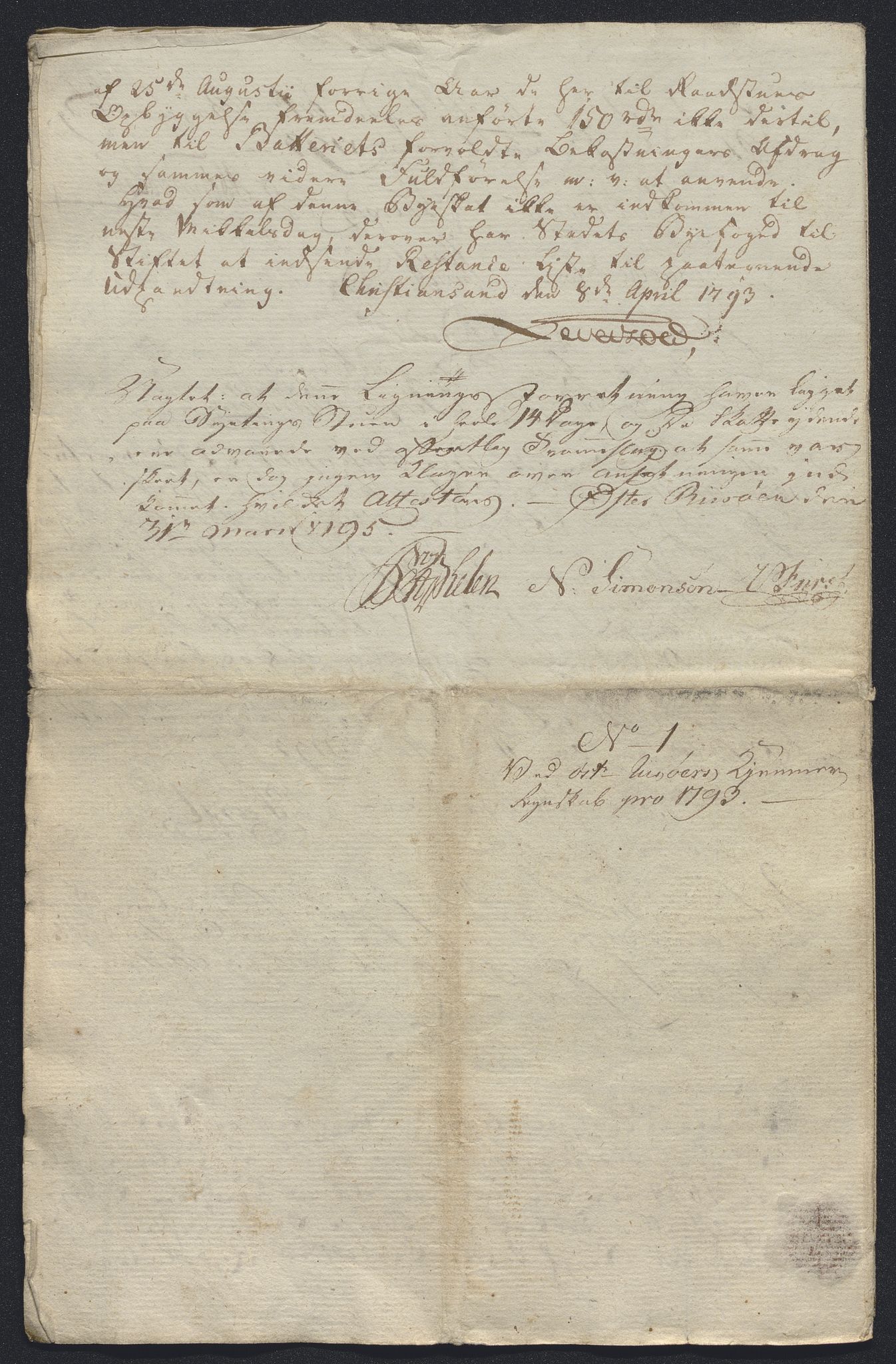 Danske Kanselli 1800-1814, RA/EA-3024/K/Kk/Kka/Kkac/L0234: Kjøpstadregnskap Øster Risør, 1791-1795, p. 263