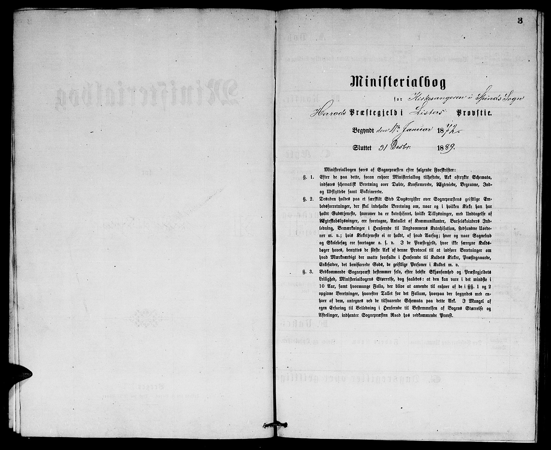 Herad sokneprestkontor, SAK/1111-0018/F/Fb/Fbb/L0003: Parish register (copy) no. B 3, 1872-1889