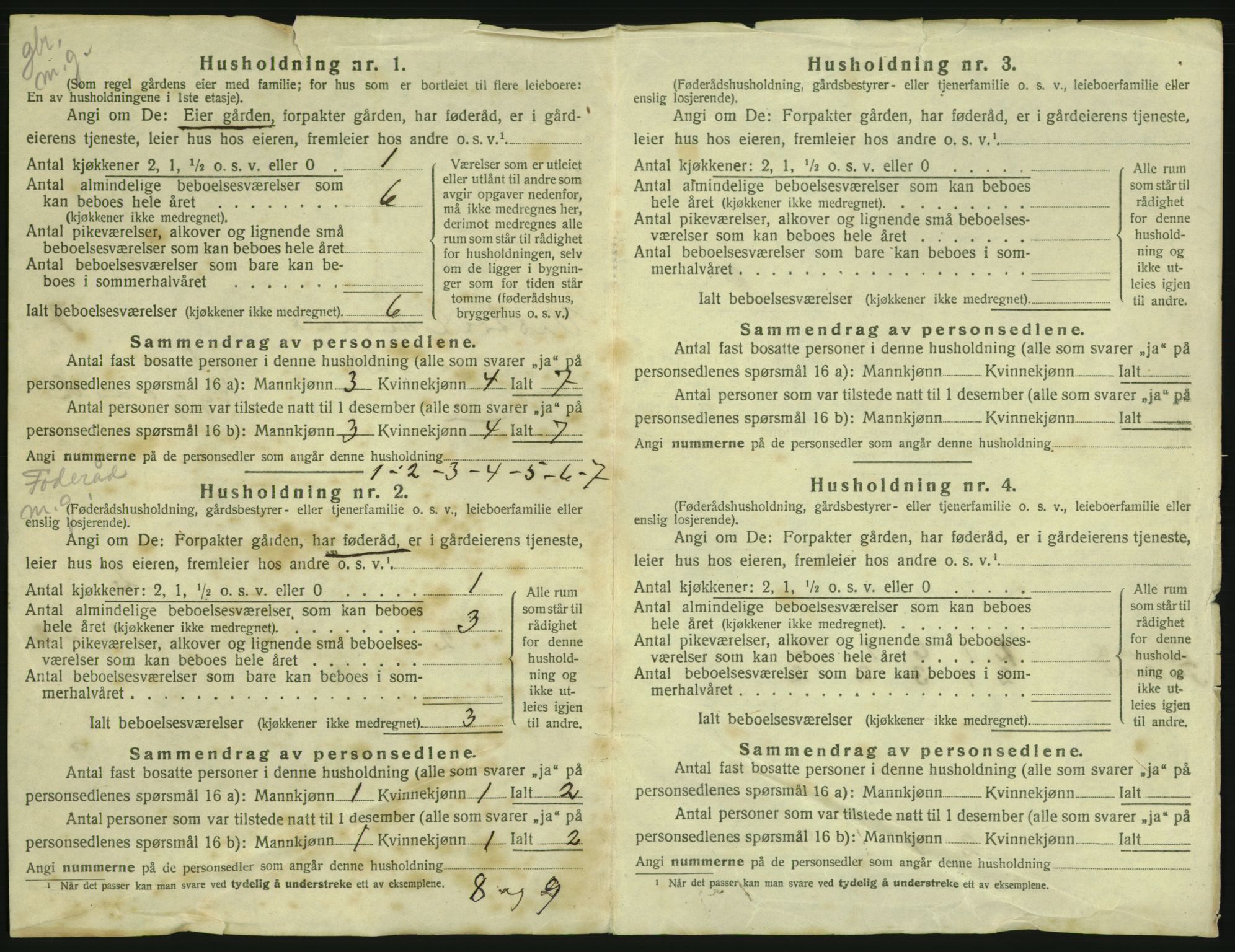 SAH, 1920 census for Vestre Gausdal, 1920, p. 912