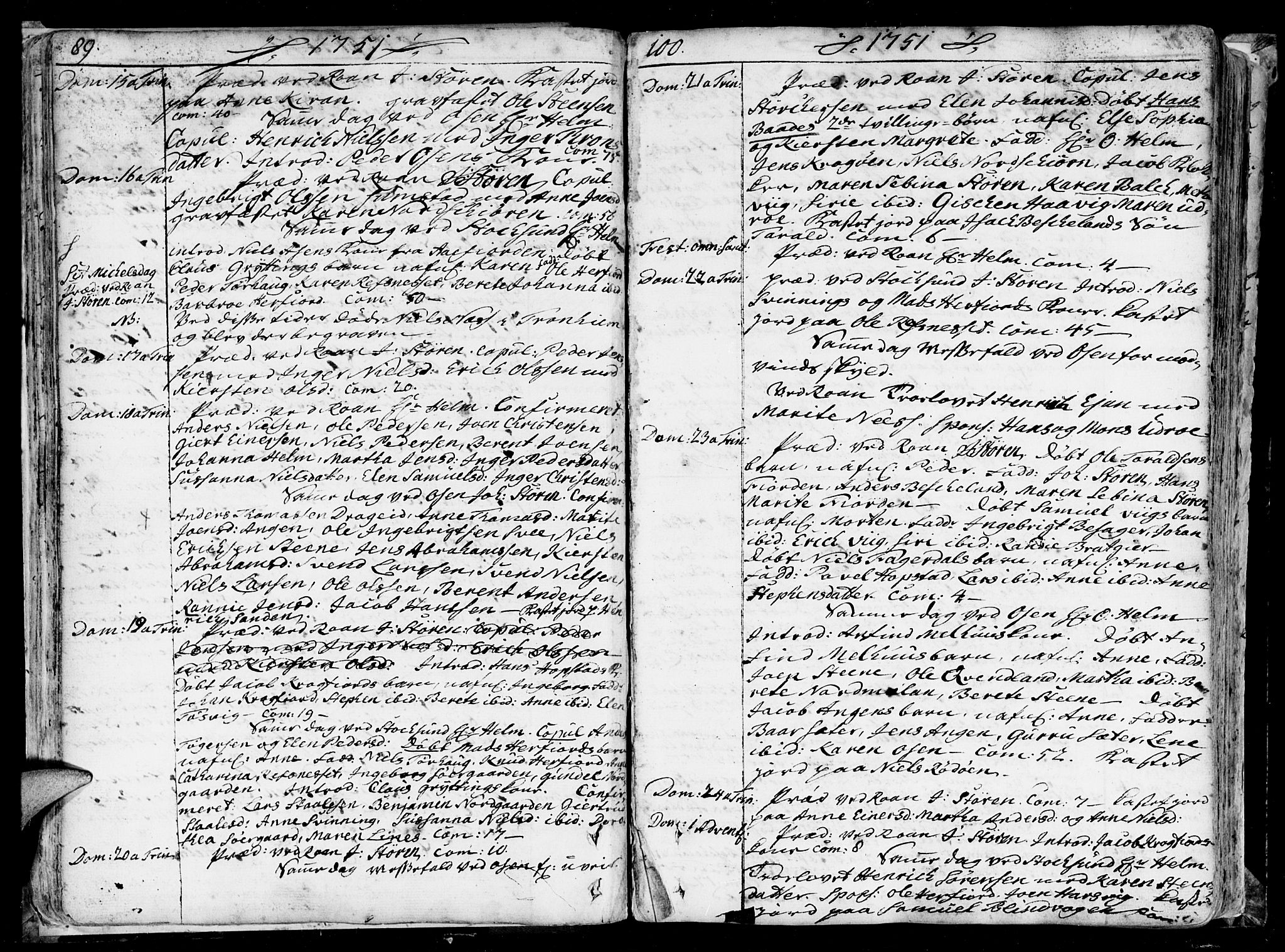 Ministerialprotokoller, klokkerbøker og fødselsregistre - Sør-Trøndelag, SAT/A-1456/657/L0700: Parish register (official) no. 657A01, 1732-1801, p. 89-100