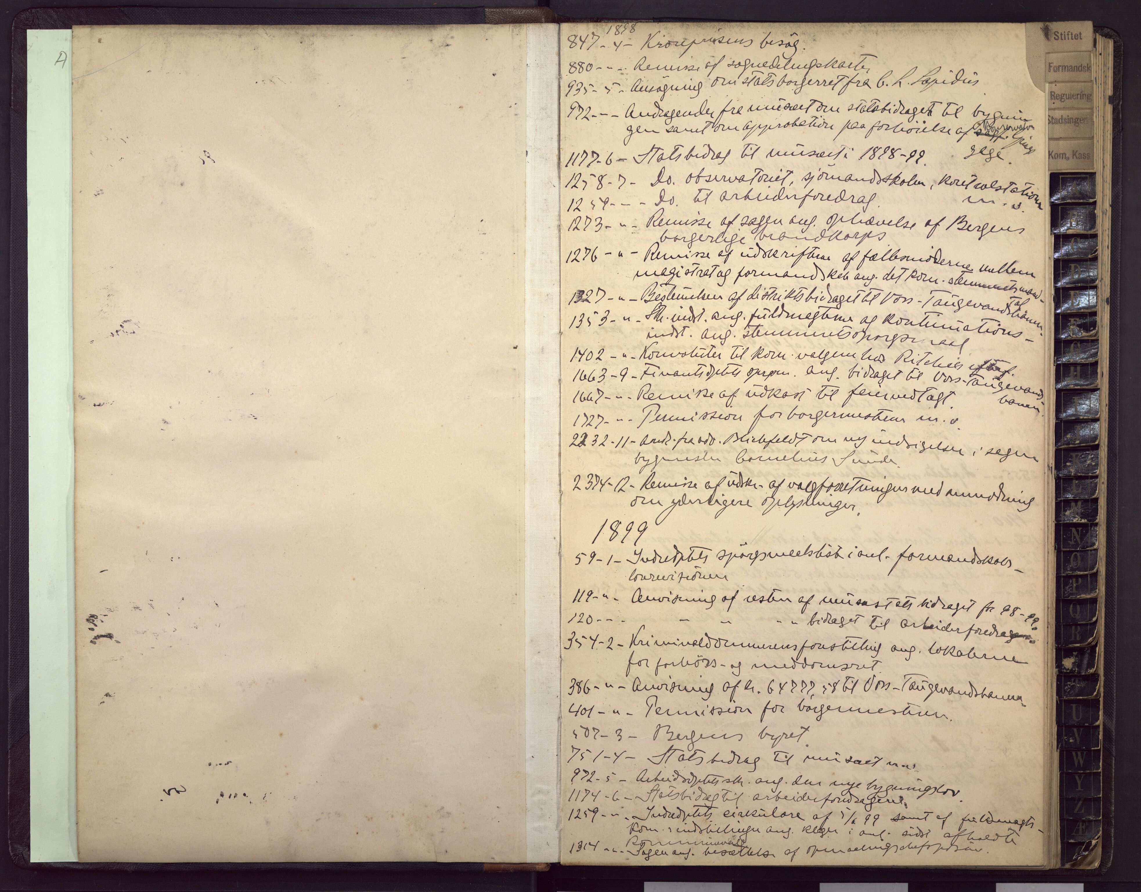 Bergen kommune. Finansrådmannen, BBA/A-0155/C/Ca/L0004.b: Register, 1898-1900, p. 3
