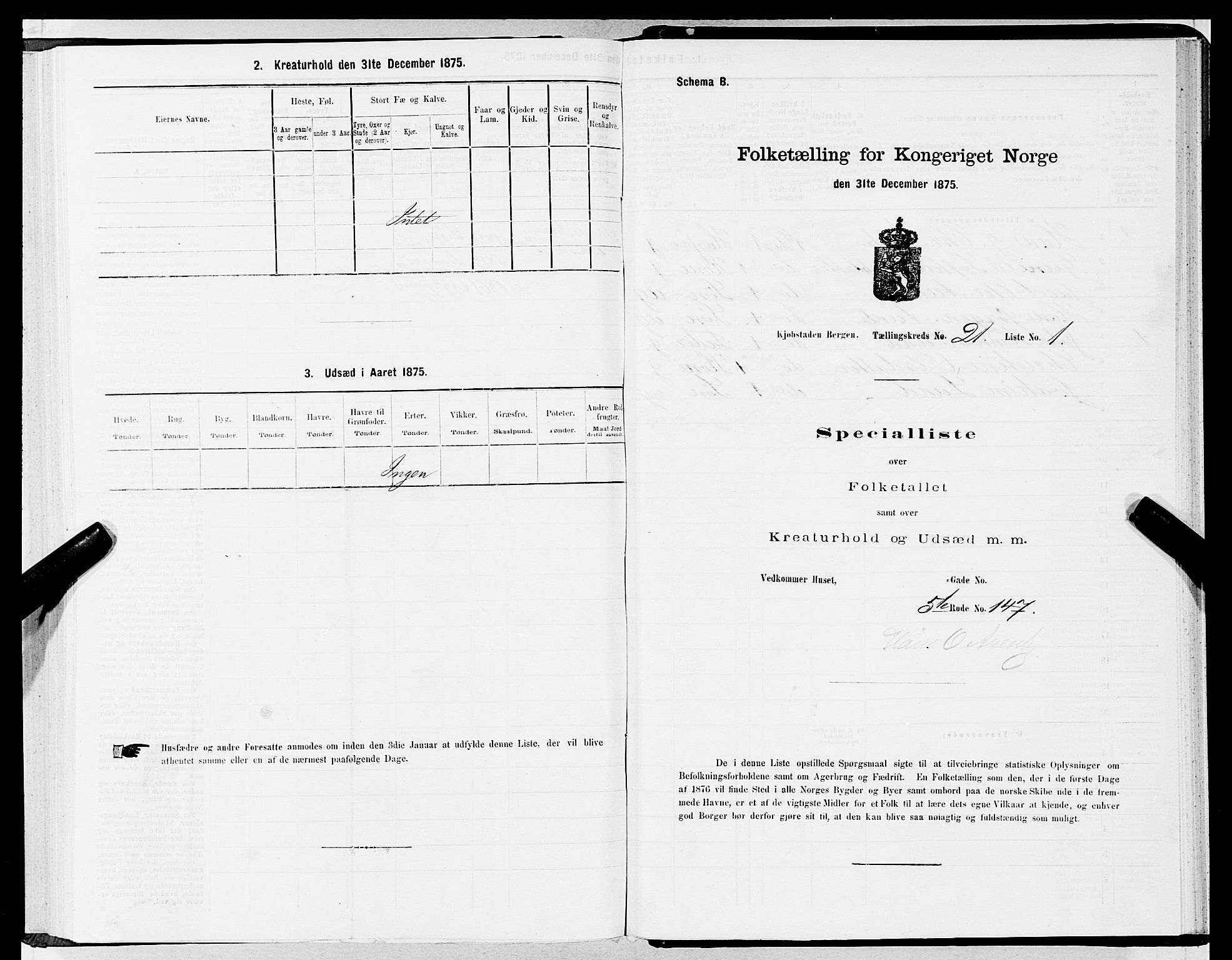 SAB, 1875 census for 1301 Bergen, 1875, p. 1065