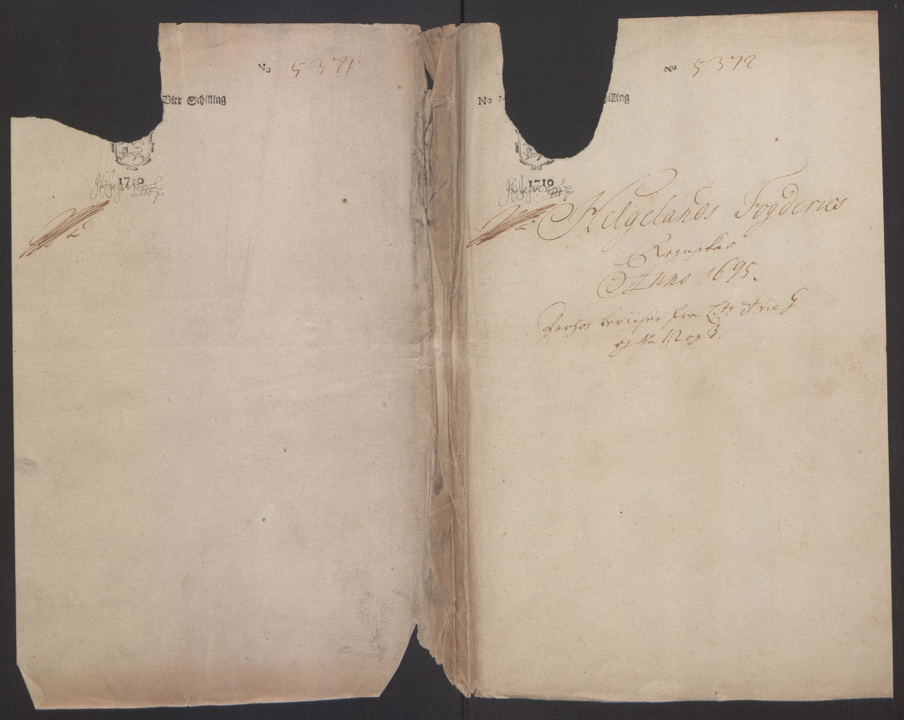 Rentekammeret inntil 1814, Reviderte regnskaper, Fogderegnskap, RA/EA-4092/R65/L4505: Fogderegnskap Helgeland, 1693-1696, p. 277
