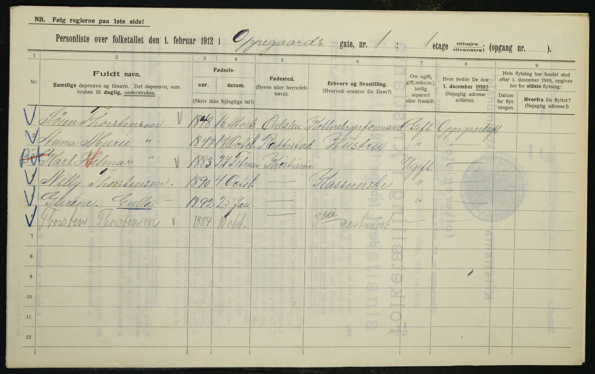 OBA, Municipal Census 1912 for Kristiania, 1912, p. 76297