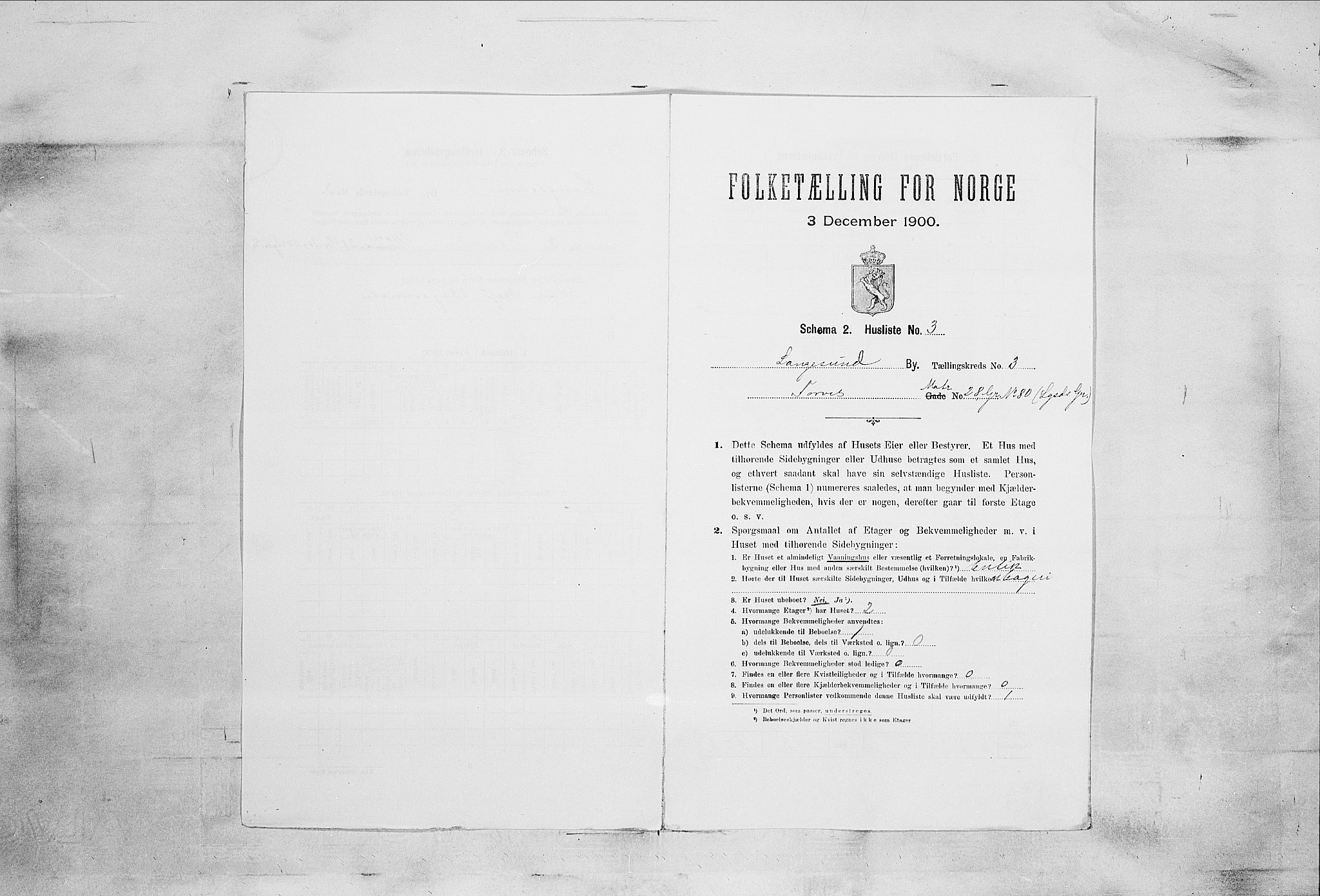 SAKO, 1900 census for Langesund, 1900, p. 811