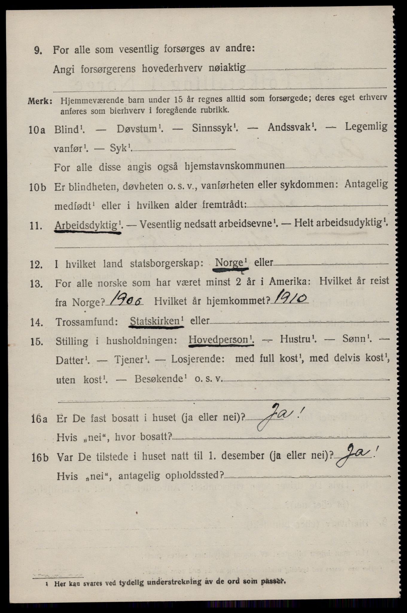 SAST, 1920 census for Årdal, 1920, p. 1175