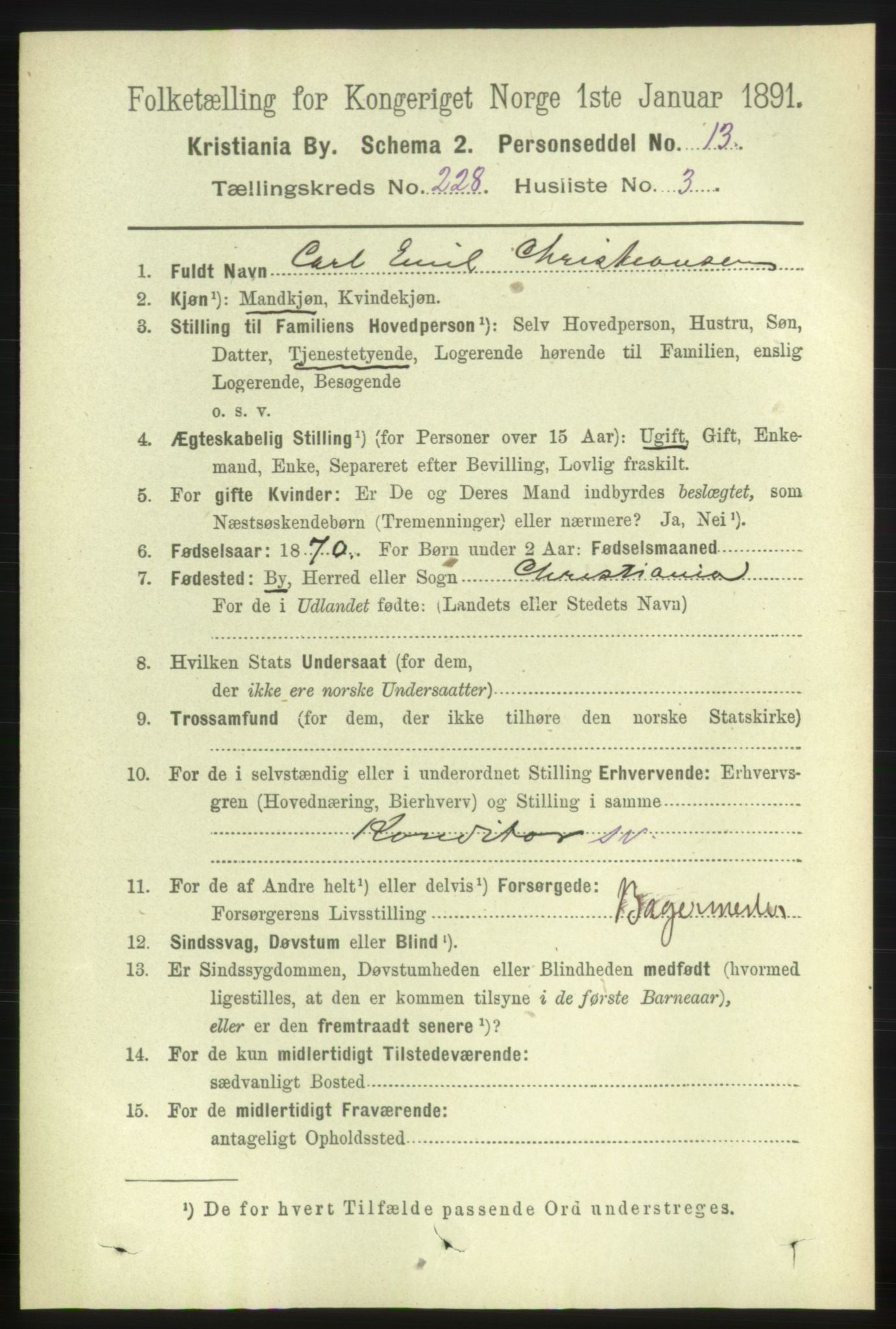 RA, 1891 census for 0301 Kristiania, 1891, p. 139392