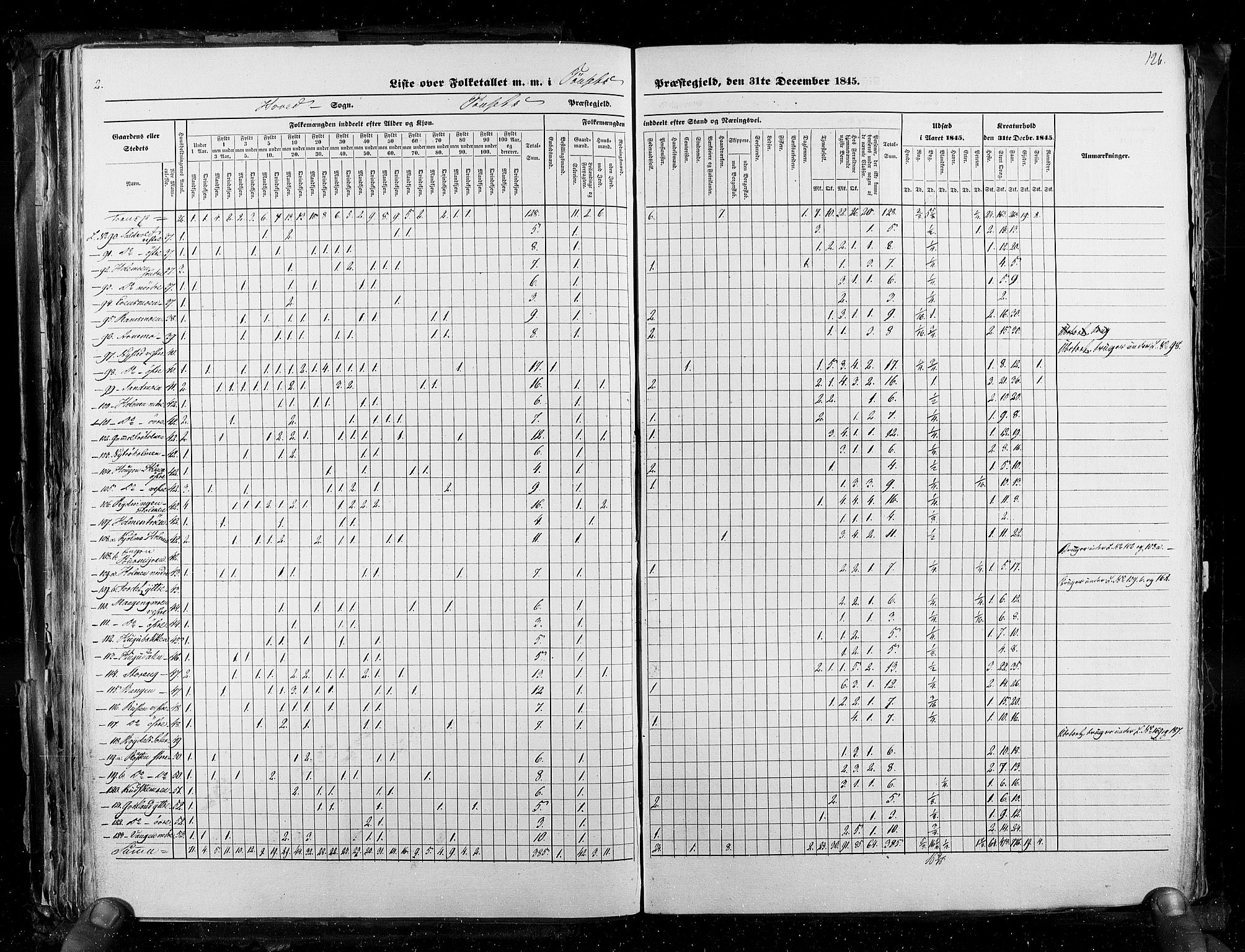 RA, Census 1845, vol. 3: Hedemarken amt og Kristians amt, 1845, p. 126