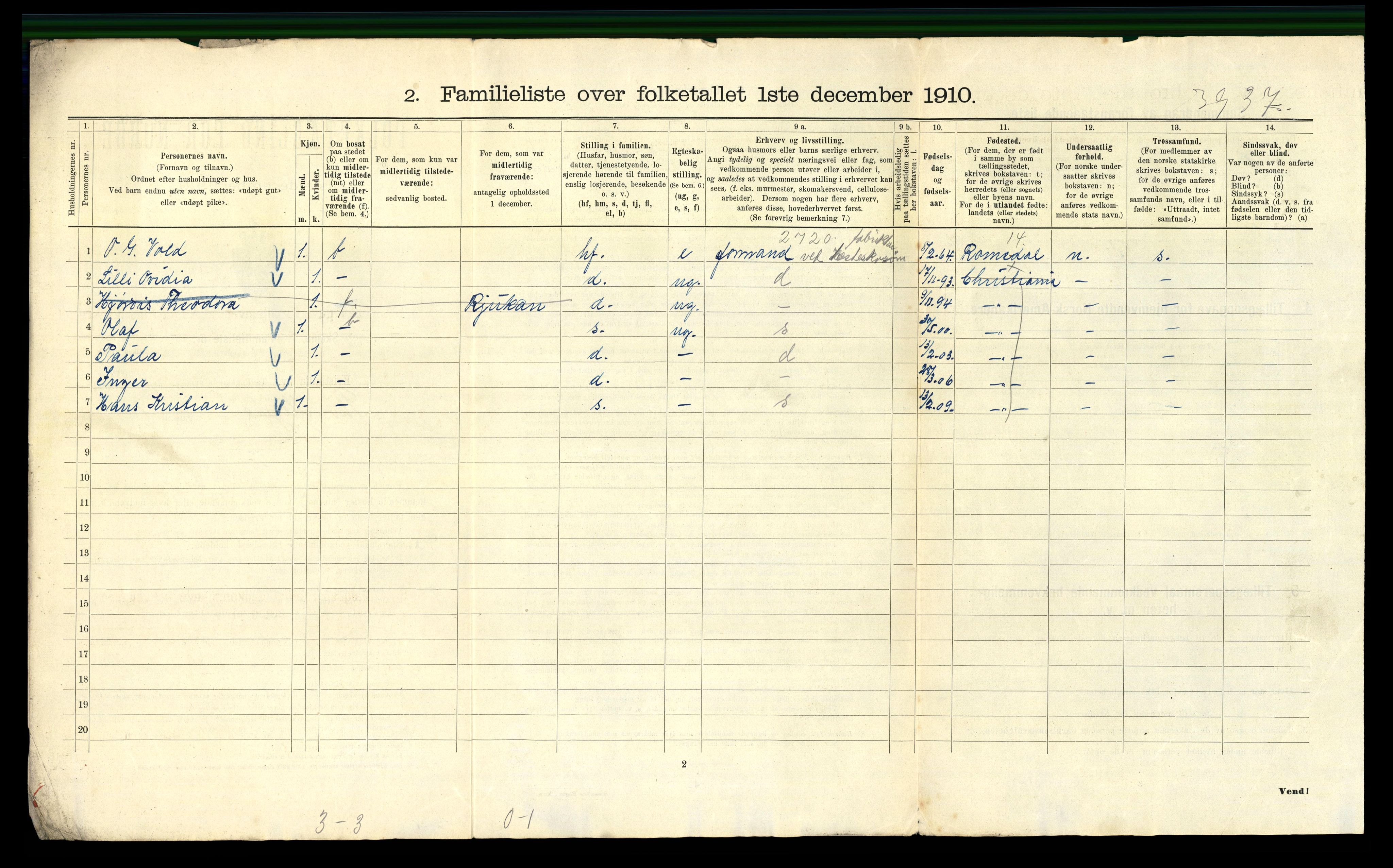 RA, 1910 census for Kristiania, 1910, p. 105240