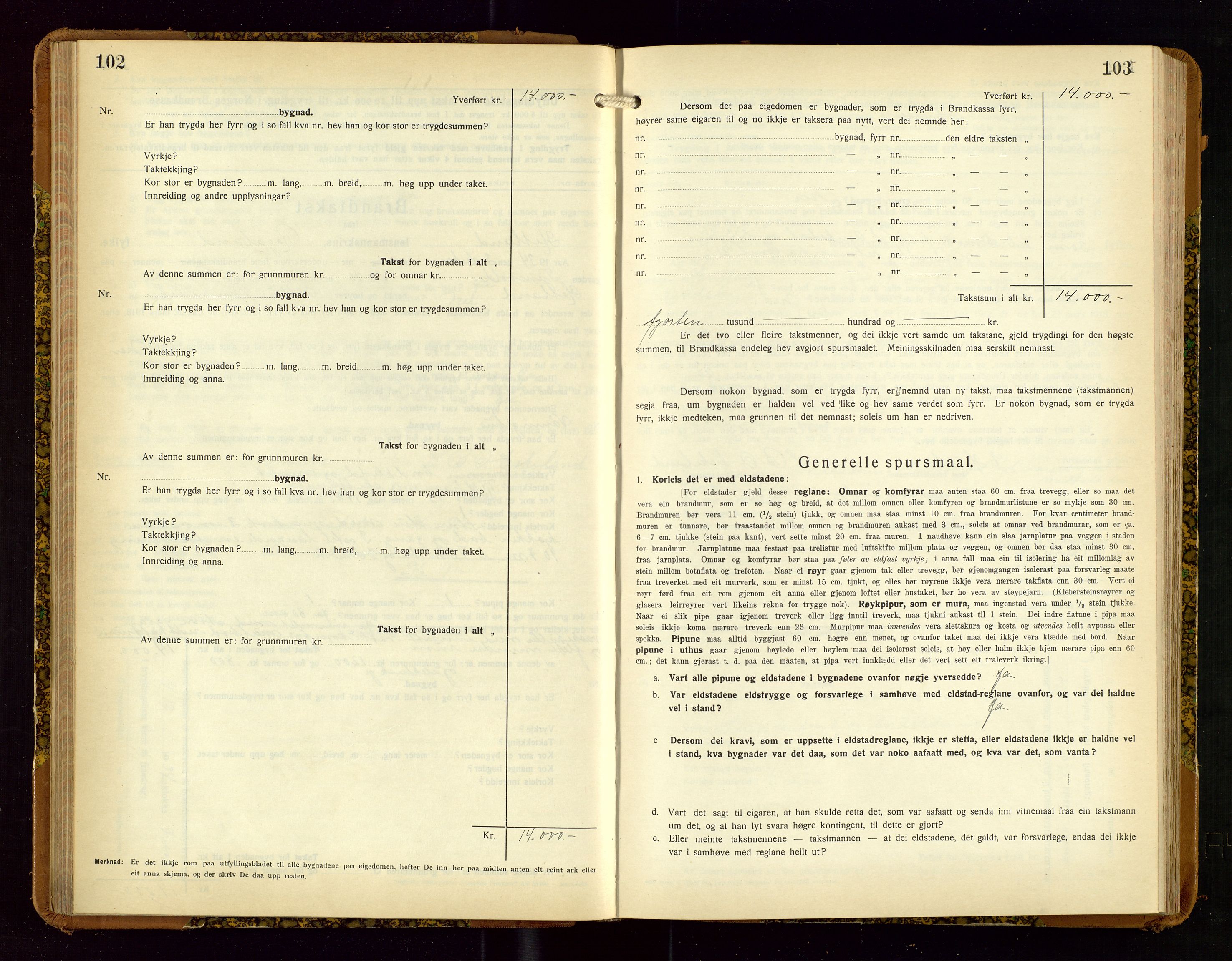 Hetland lensmannskontor, AV/SAST-A-100101/Gob/L0004: "Brandtakstbok", 1934-1936, p. 102-103