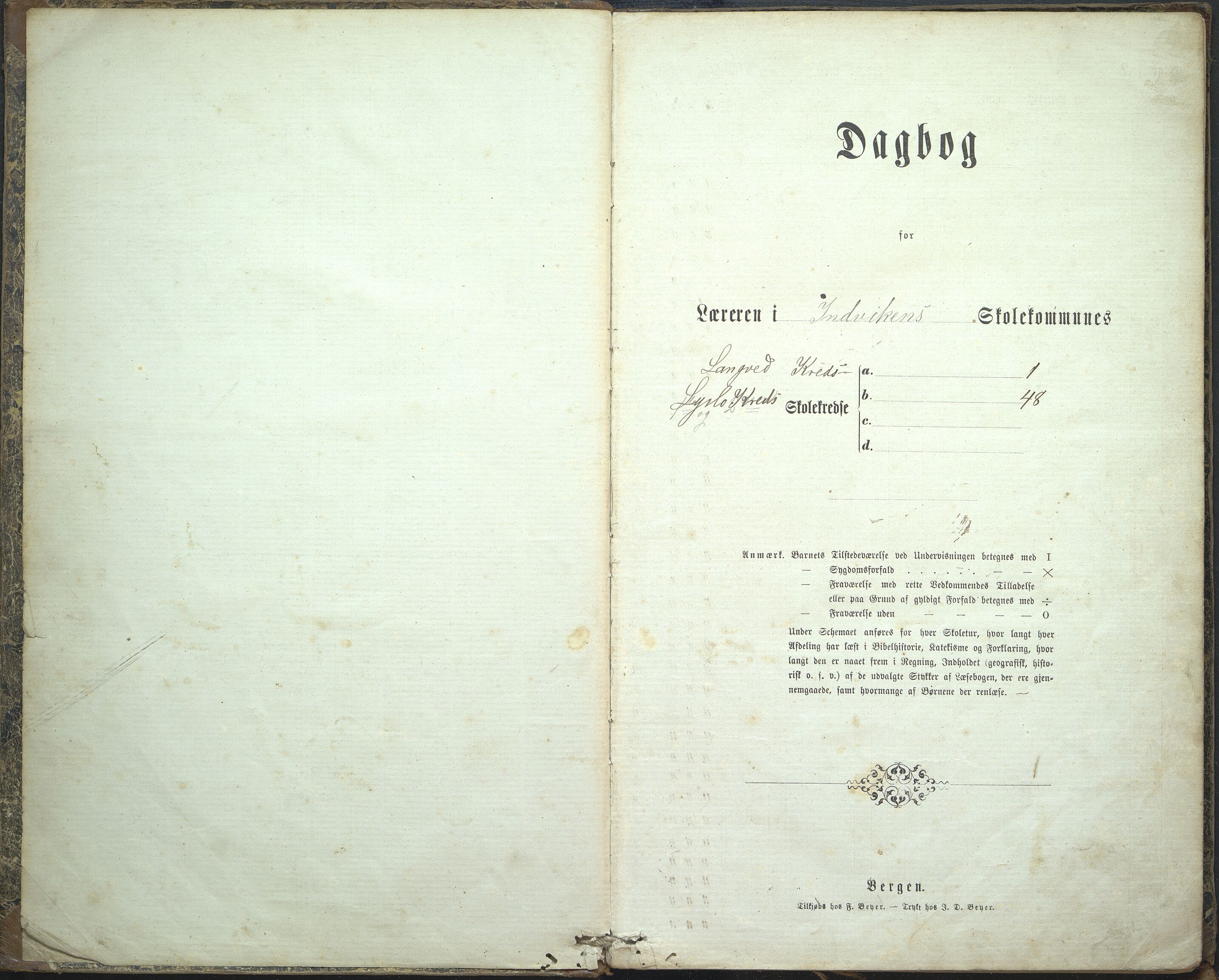 Innvik kommune. Langved skulekrins, VLFK/K-14470.520.17/543/L0001: dagbok for Langved skulekrins og Lyslo skulekrins, 1875-1887