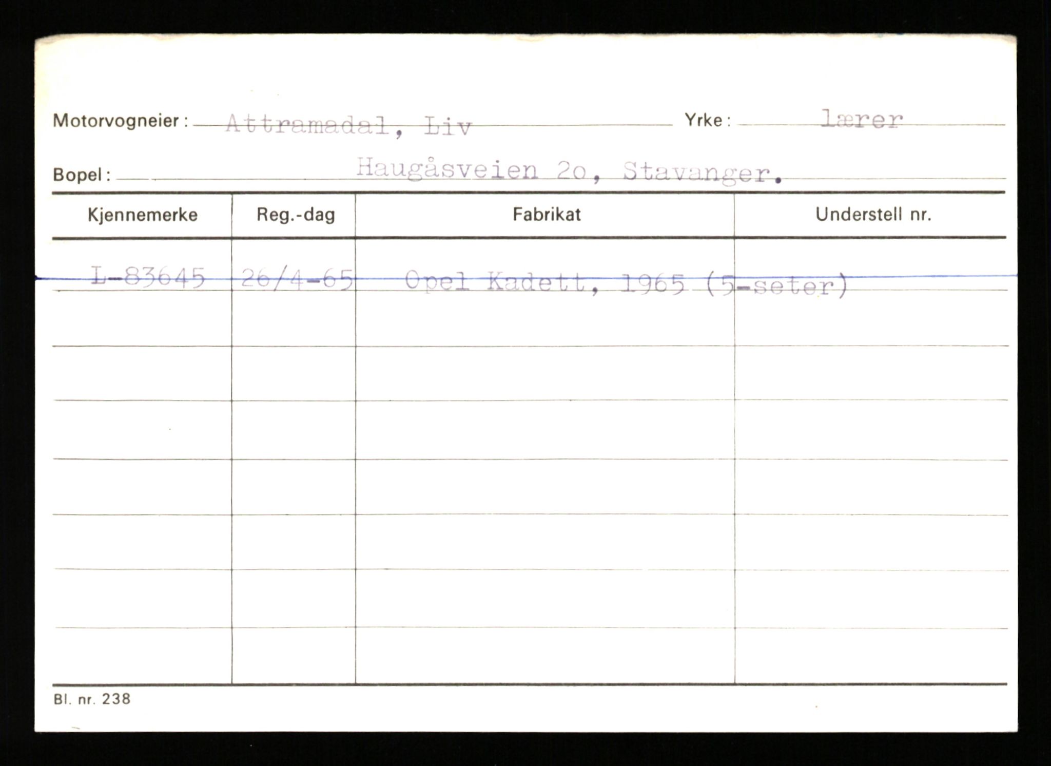 Stavanger trafikkstasjon, SAST/A-101942/0/H/L0002: Askildsen - Berge, 1930-1971, p. 269