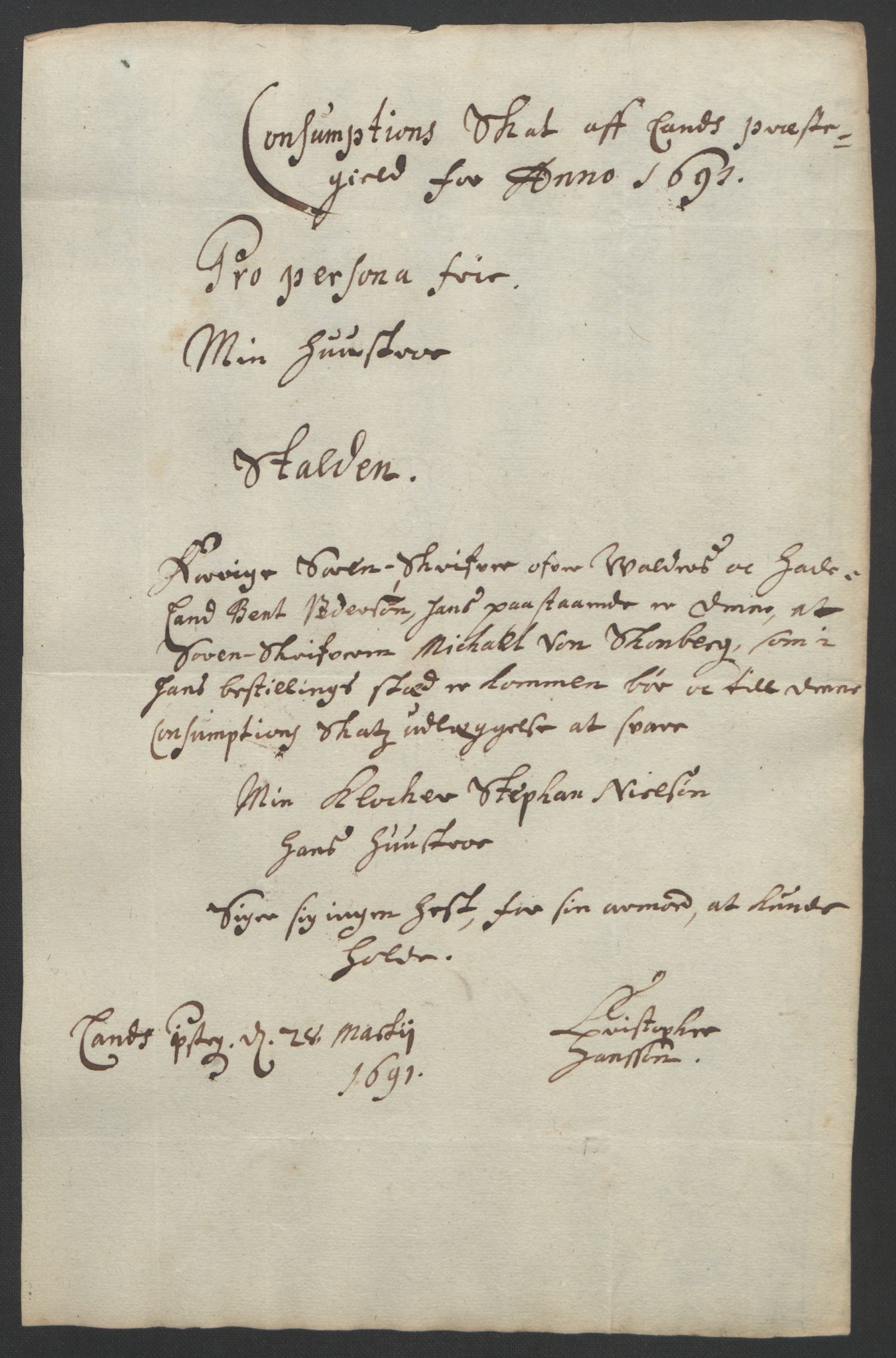 Rentekammeret inntil 1814, Reviderte regnskaper, Fogderegnskap, AV/RA-EA-4092/R18/L1290: Fogderegnskap Hadeland, Toten og Valdres, 1691, p. 189