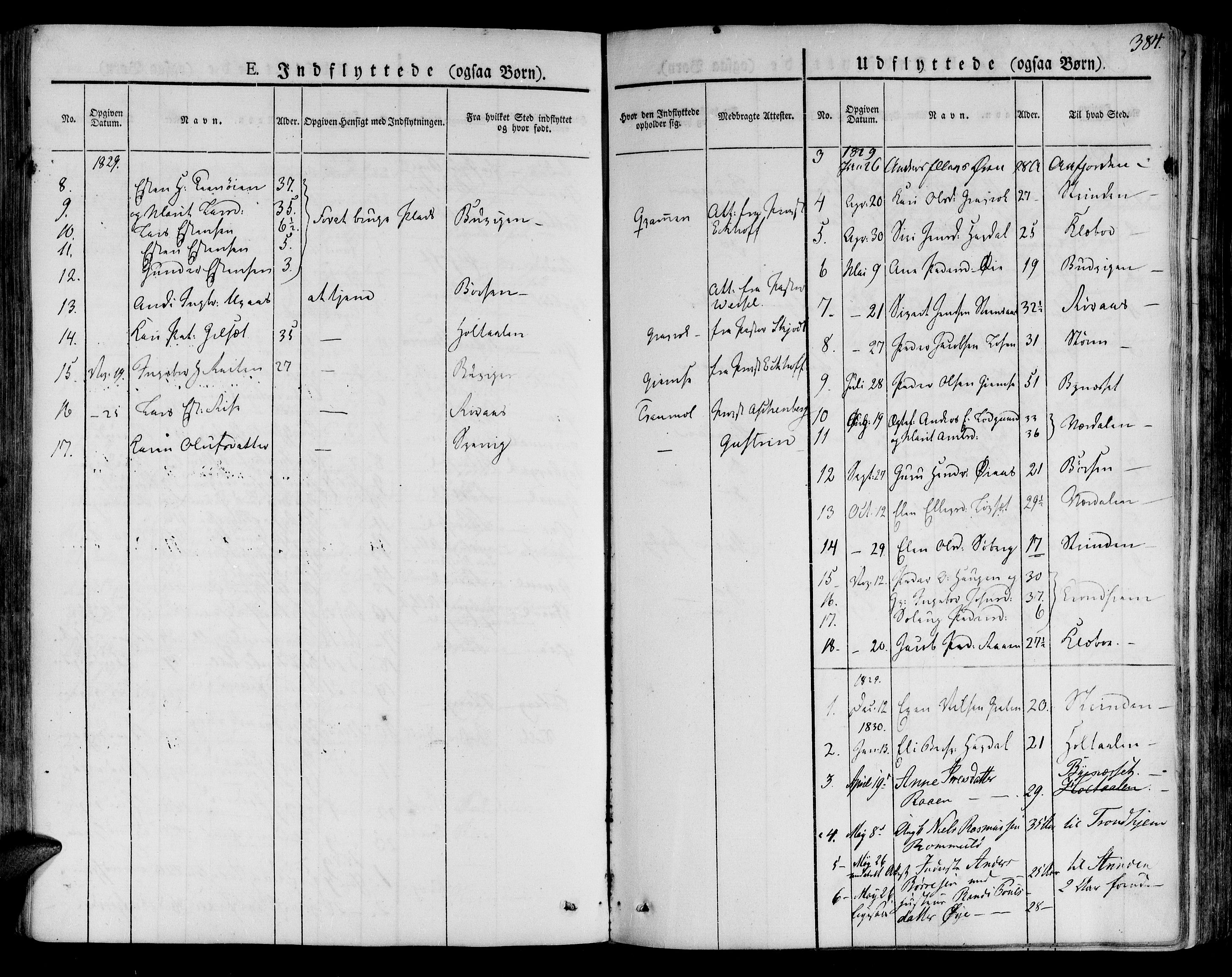 Ministerialprotokoller, klokkerbøker og fødselsregistre - Sør-Trøndelag, SAT/A-1456/691/L1070: Parish register (official) no. 691A05 /1, 1826-1841, p. 384