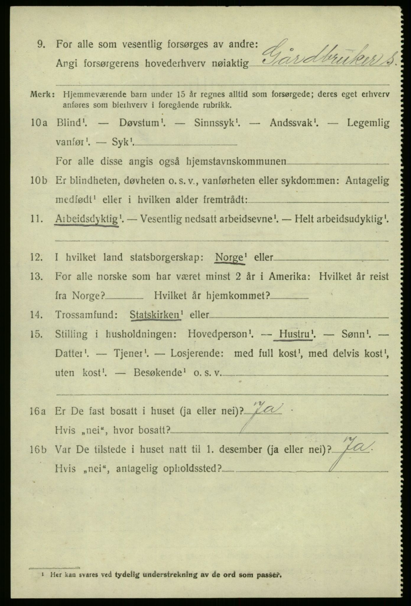 SAB, 1920 census for Vik, 1920, p. 5448