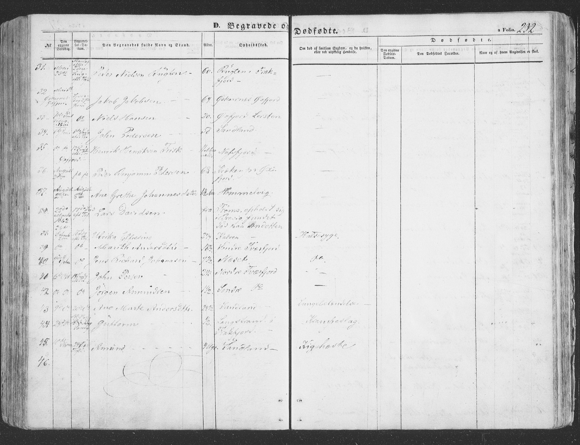 Loppa sokneprestkontor, AV/SATØ-S-1339/H/Ha/L0004kirke: Parish register (official) no. 4, 1849-1868, p. 232