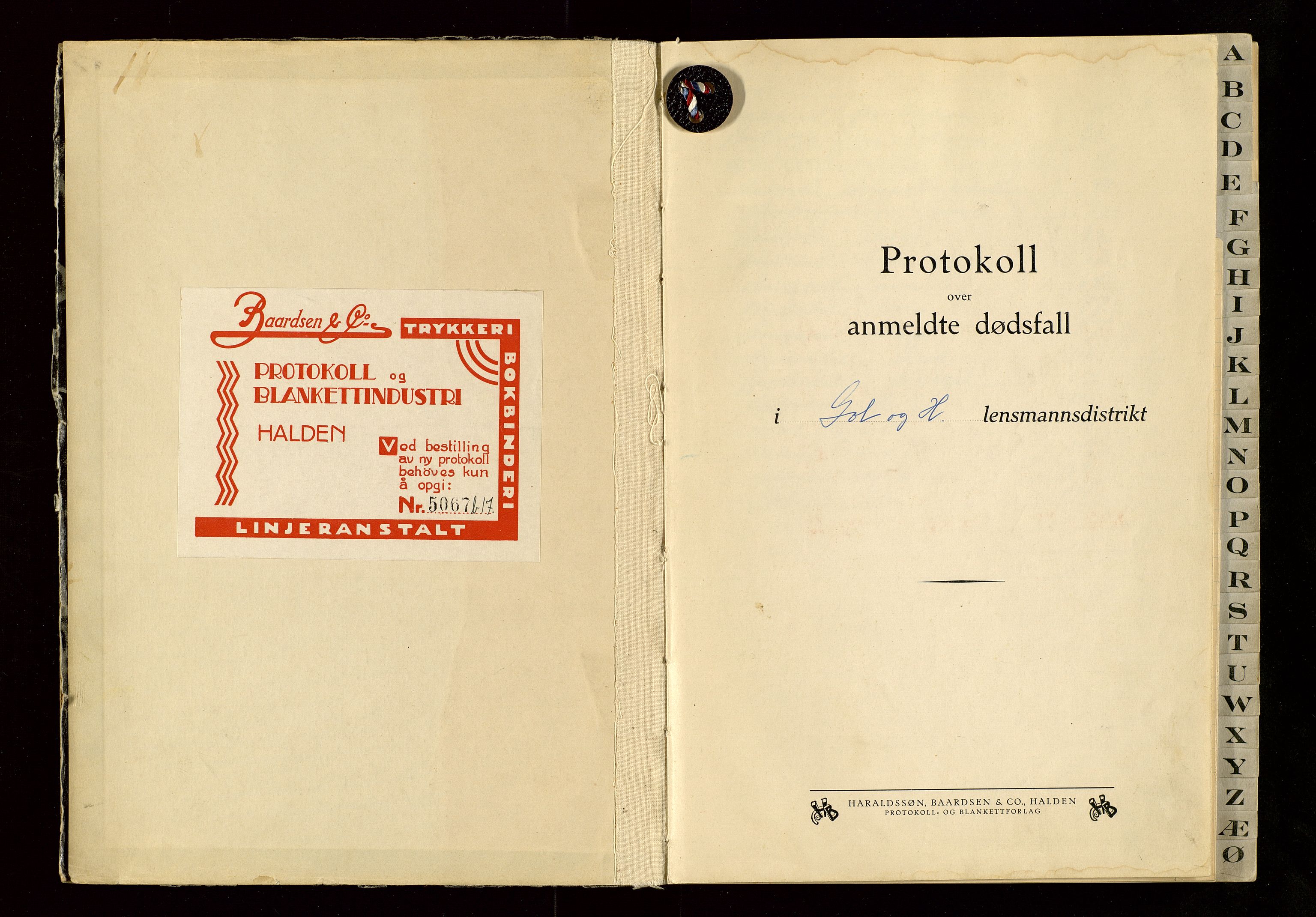Gol og Hemsedal lensmannskontor, SAKO/A-510/H/Ha/L0002: Dødsfallsprotokoll, 1943-1964
