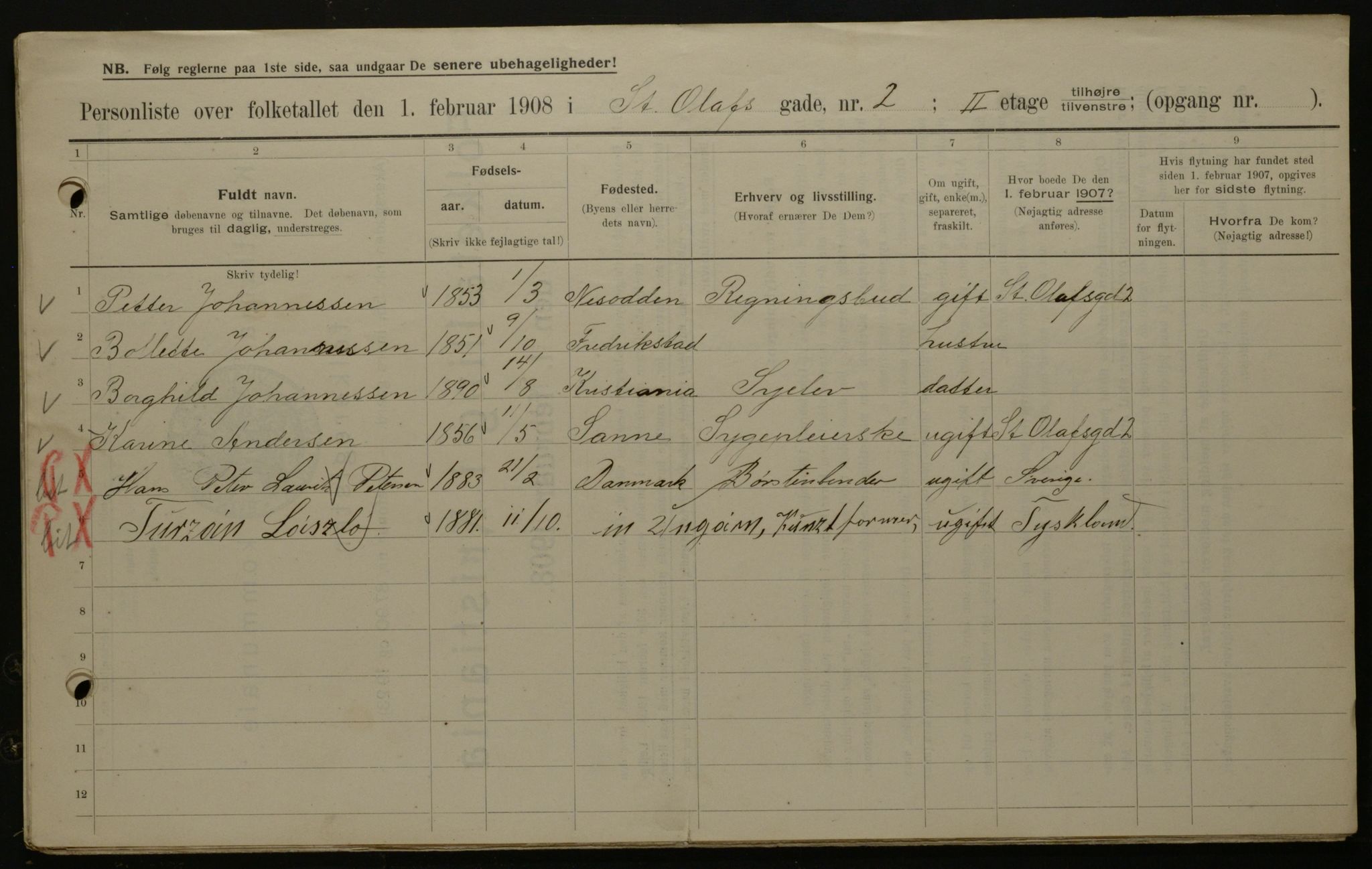 OBA, Municipal Census 1908 for Kristiania, 1908, p. 79276