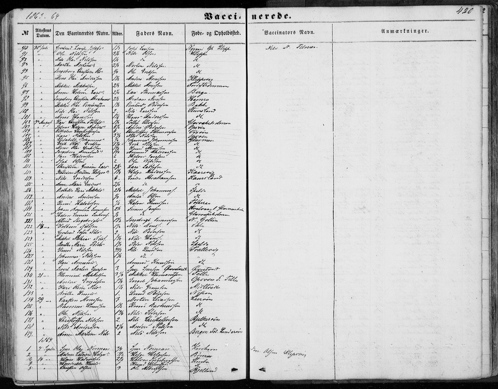 Sund sokneprestembete, AV/SAB-A-99930: Parish register (official) no. A 14, 1850-1866, p. 420