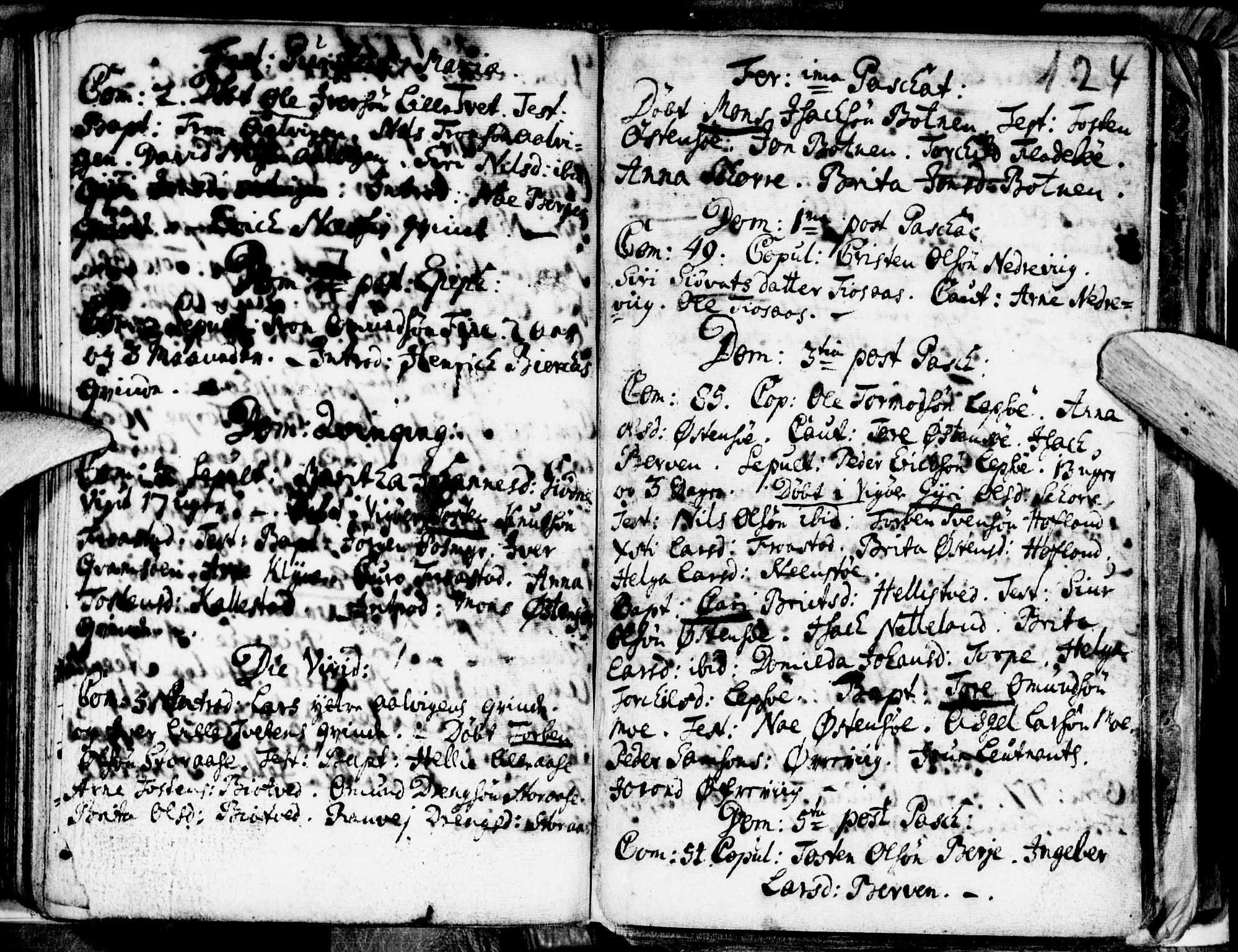 Kvam sokneprestembete, AV/SAB-A-76201/H/Haa: Parish register (official) no. A 1, 1690-1741, p. 124