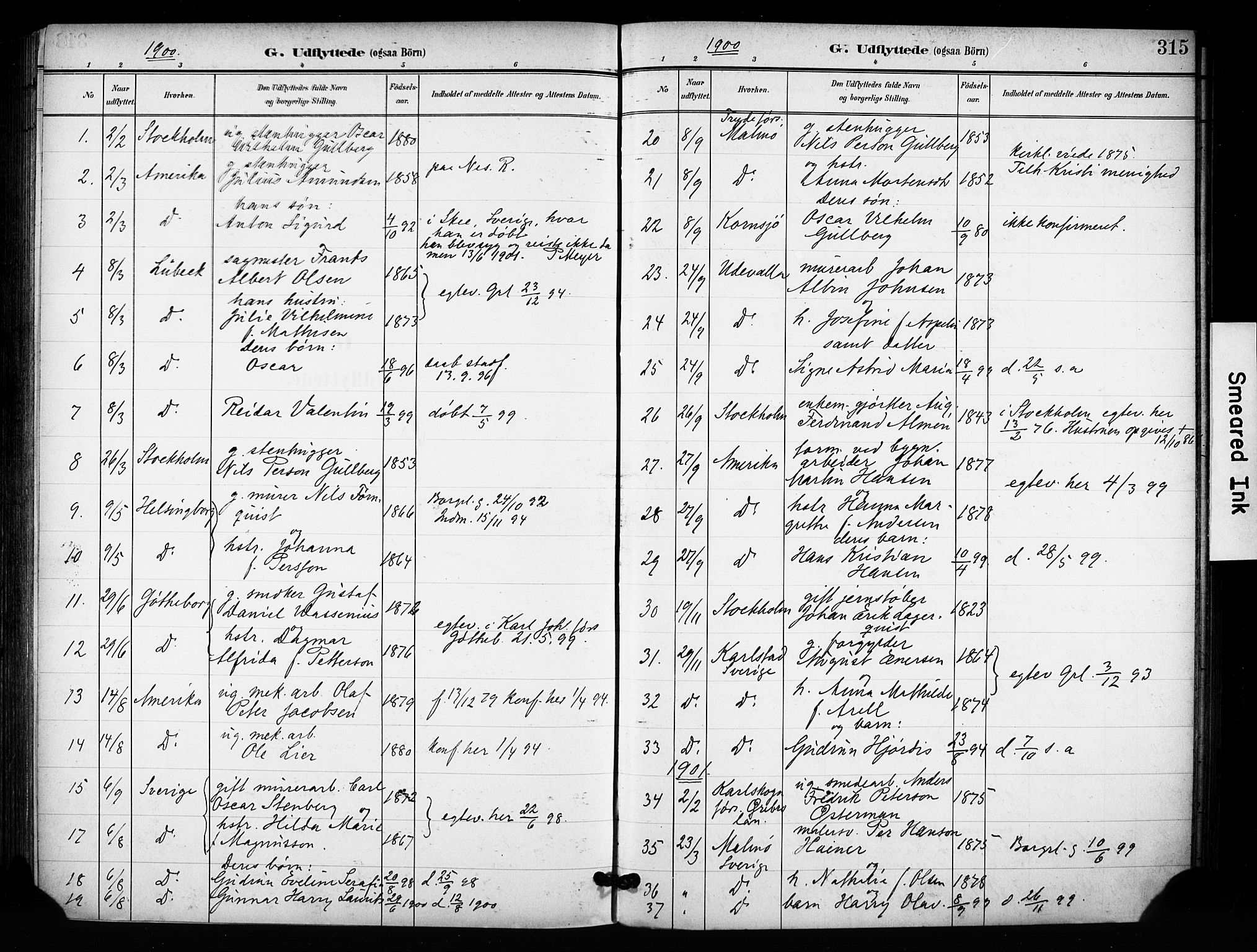 Grønland prestekontor Kirkebøker, SAO/A-10848/F/Fa/L0015: Parish register (official) no. 15, 1899-1919, p. 315