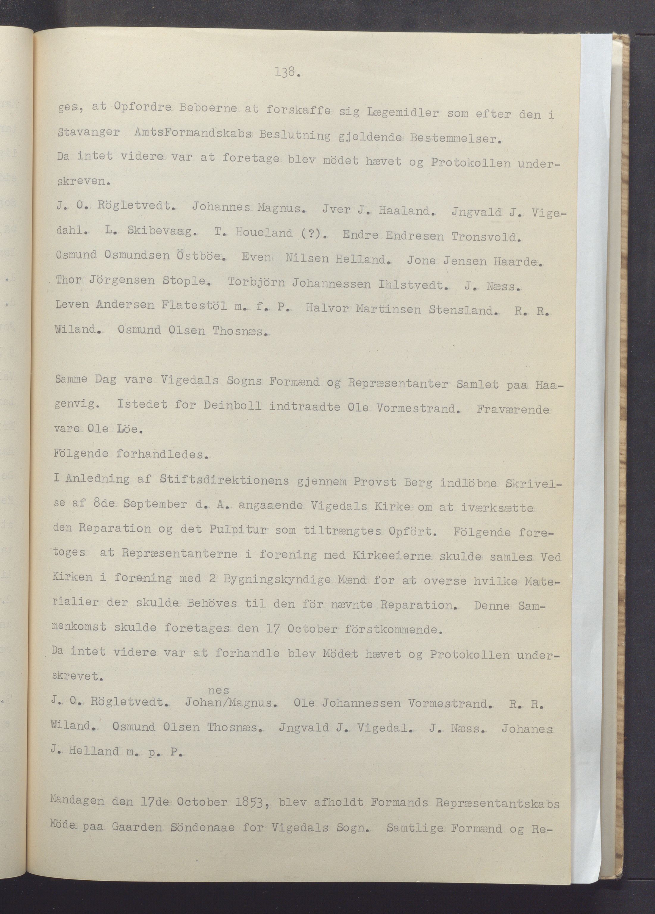 Vikedal kommune - Formannskapet, IKAR/K-100598/A/Ac/L0001: Avskrift av møtebok, 1837-1874, p. 138