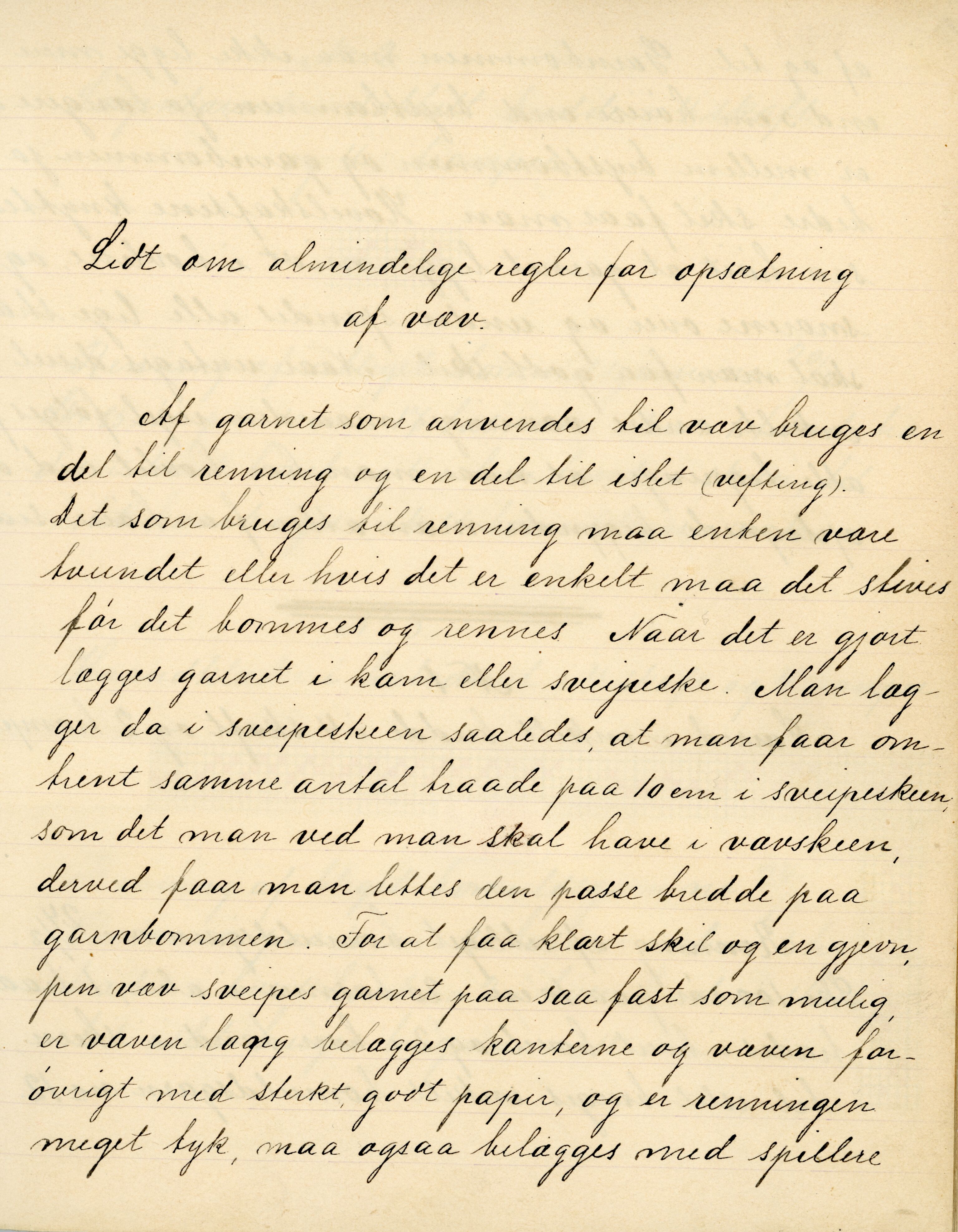 Bleken, Ingeborg, OARM/H-A-00565/F/L0001: Arbeidsbok fra vevkurs, 1908, p. 1