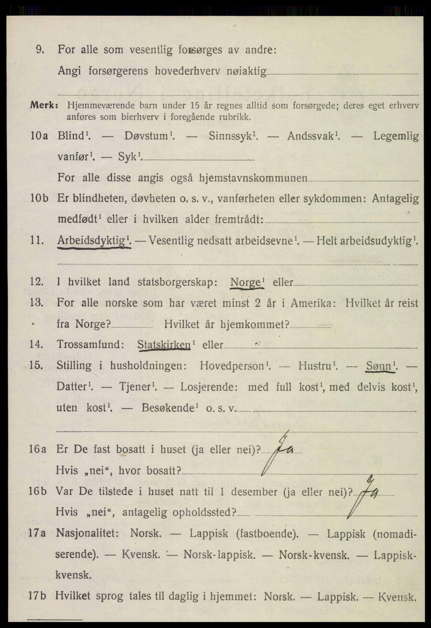 SAT, 1920 census for Snåsa, 1920, p. 4125